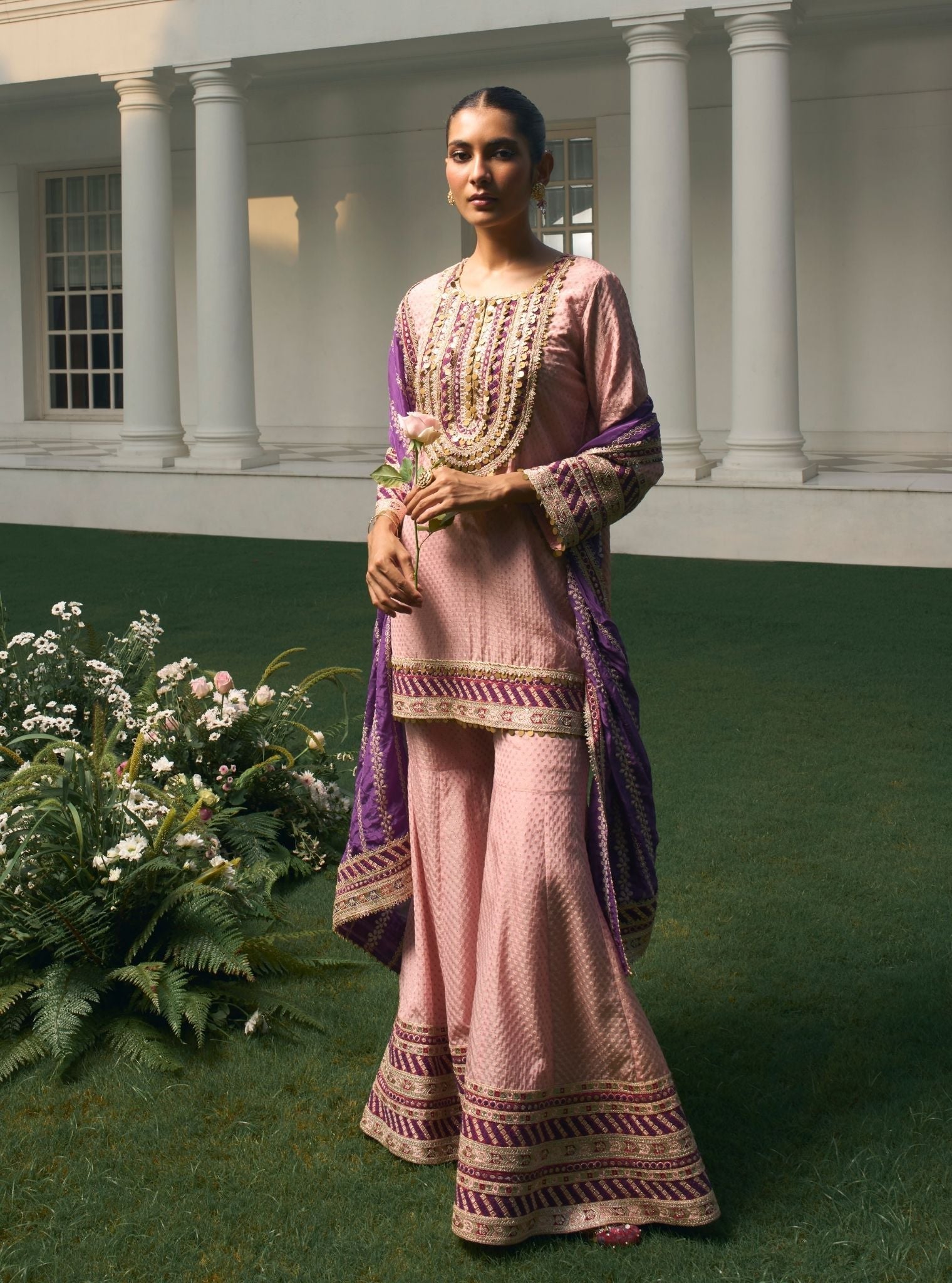 Eraya Pink Banarasi Garara Set