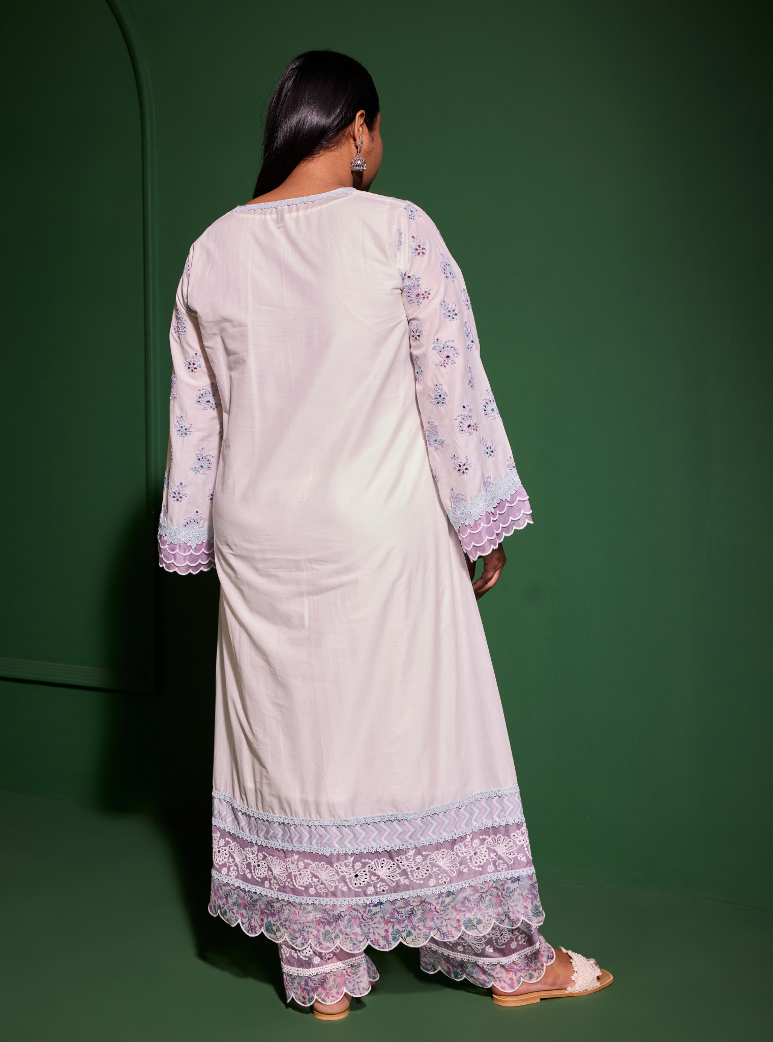 Mulmul Cotton Nair Off White Kurta With Mulmul Cotton Nair Off White Pant