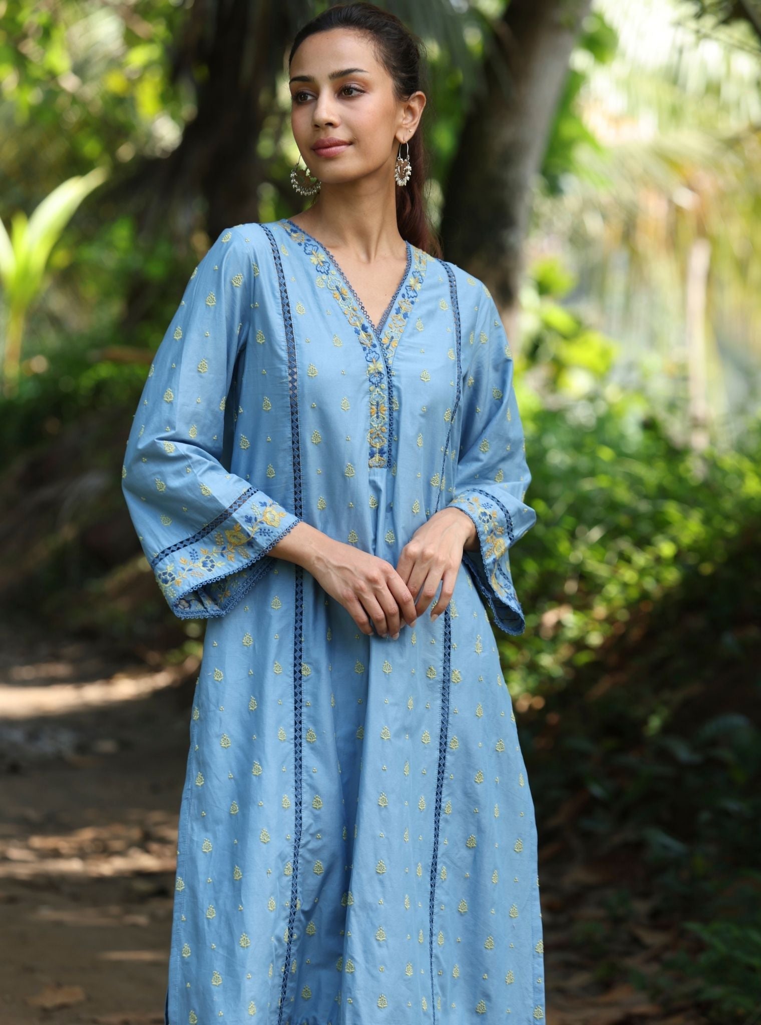 Shira Supima Cotton Blue Kurta Set
