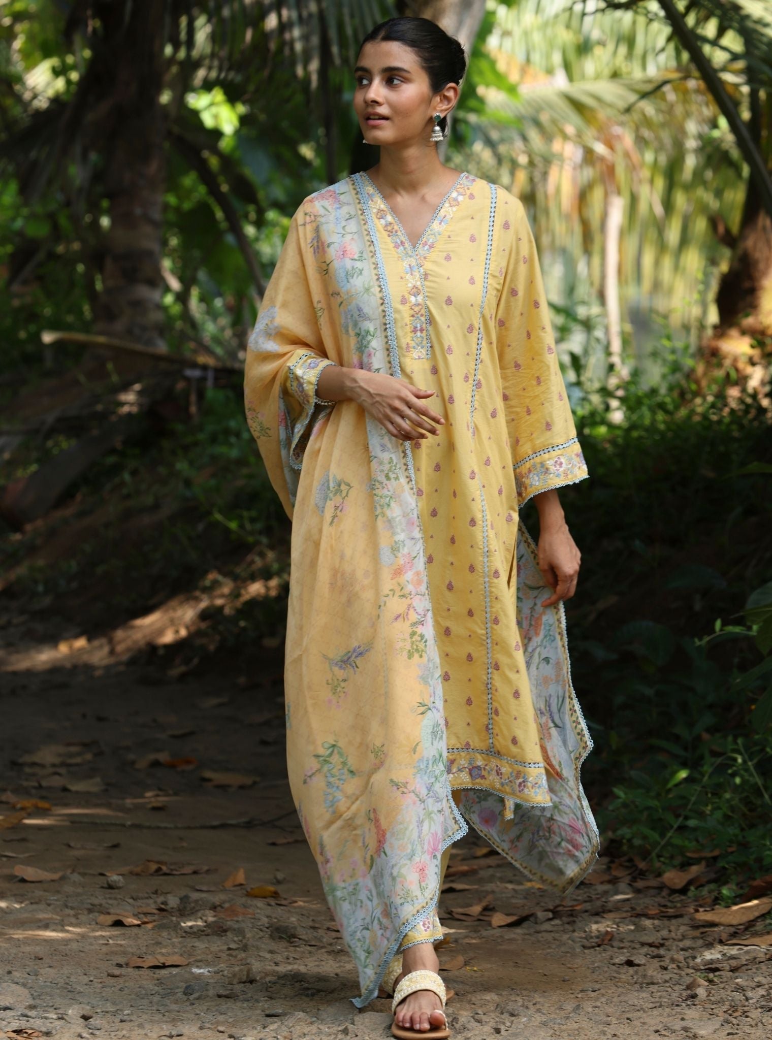 Shira Supima Cotton Yellow Kurta Set