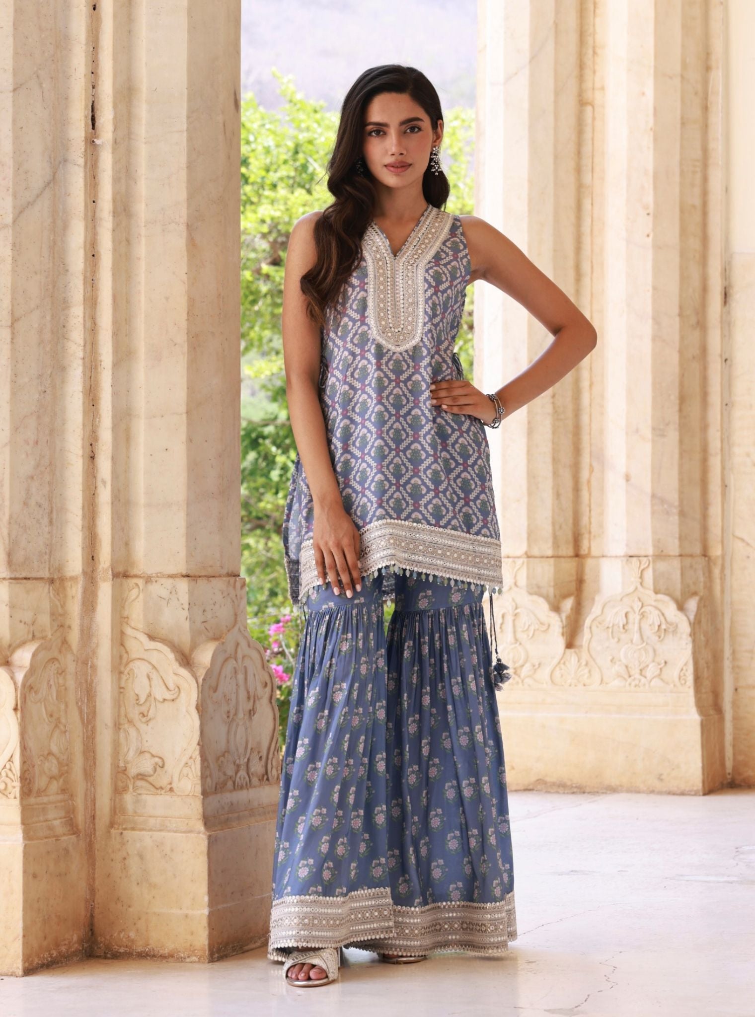 Divaya Lawn Blue Kurta Set