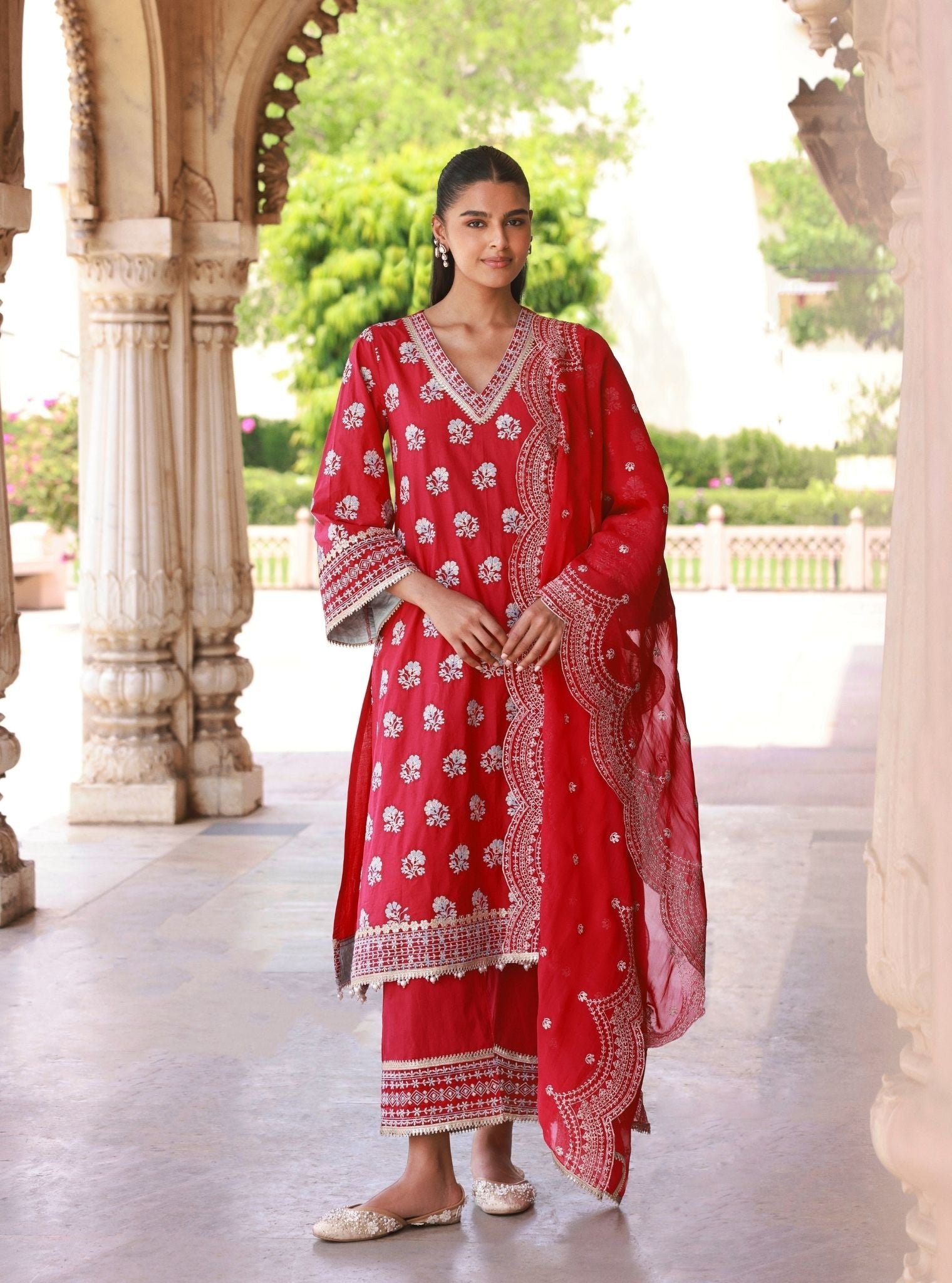 Yalika Supima Cotton Fuschia Kurta Set