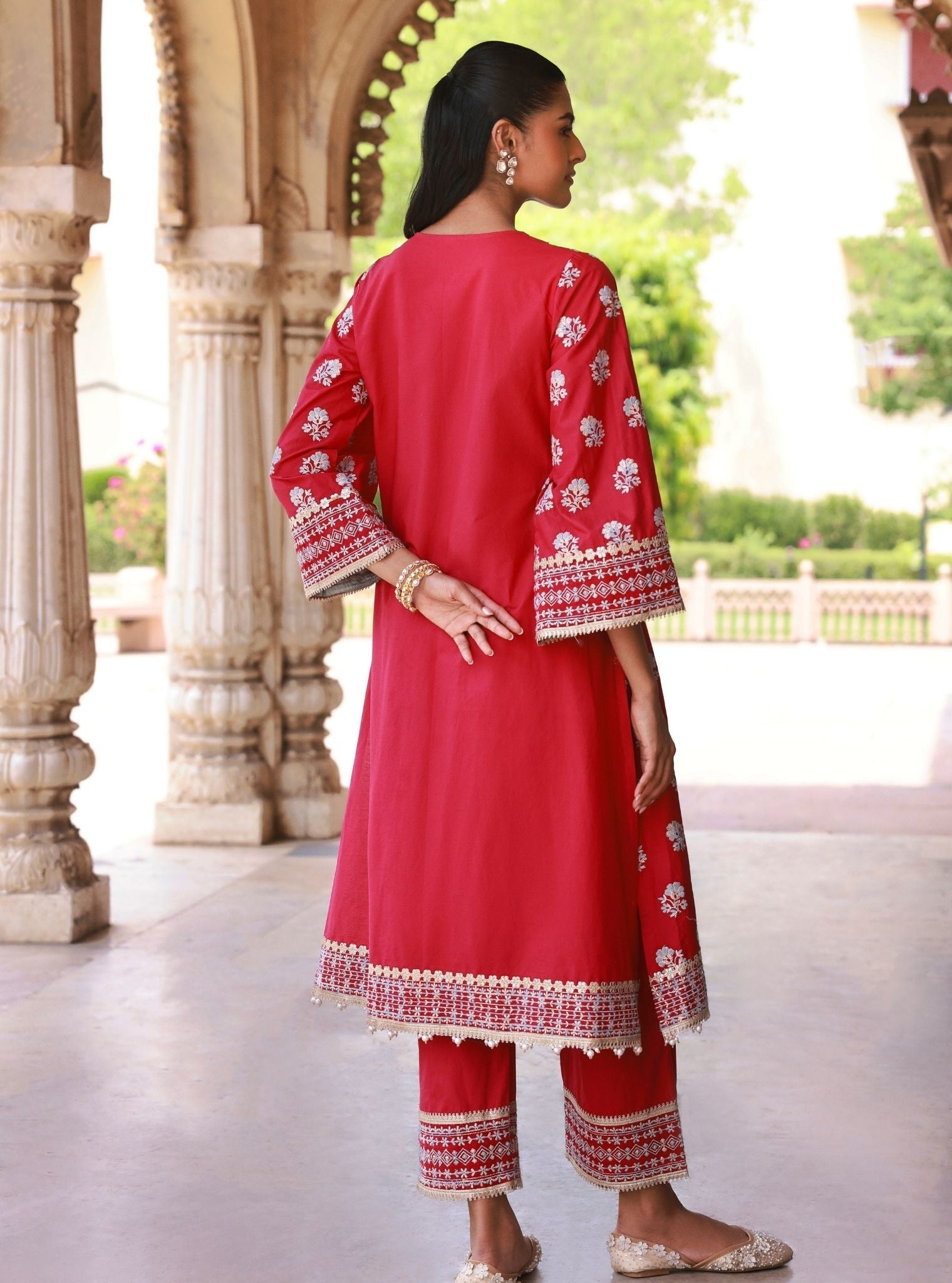 Yalika Supima Cotton Fuschia Kurta Set