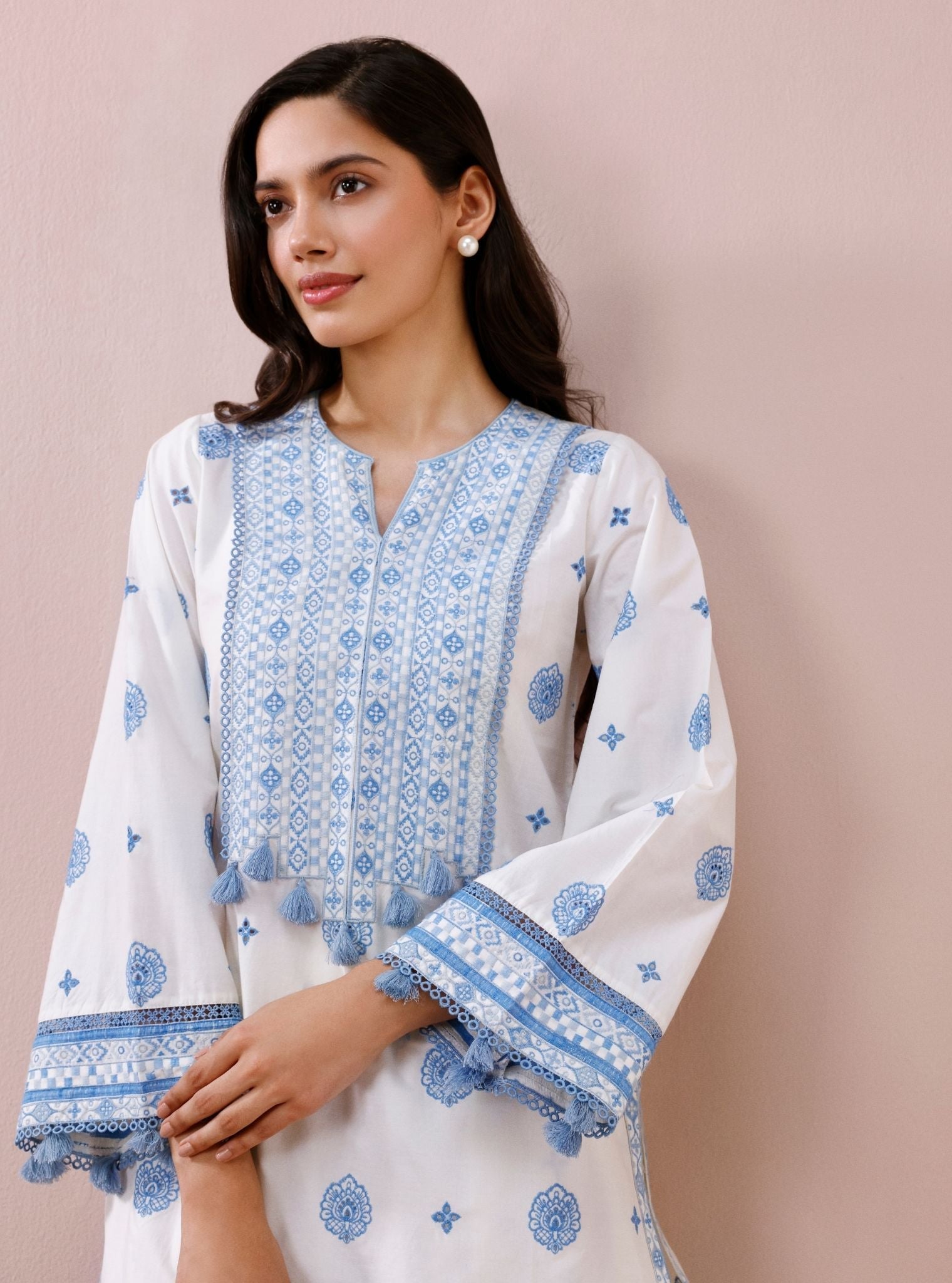 Amora Supima Cotton Off-White Co-ord Set