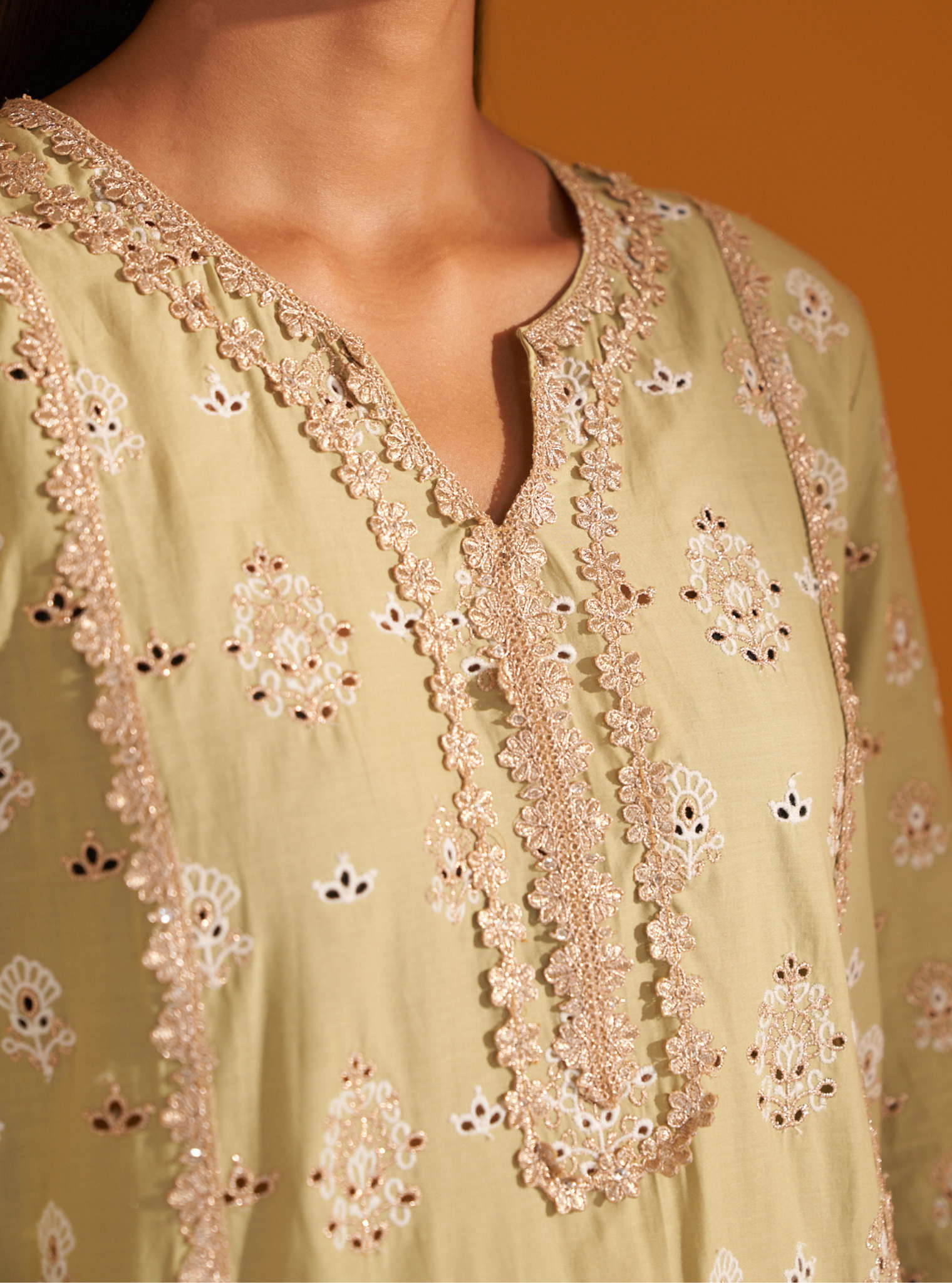 Lamai Supima Cotton Green Kurta Set