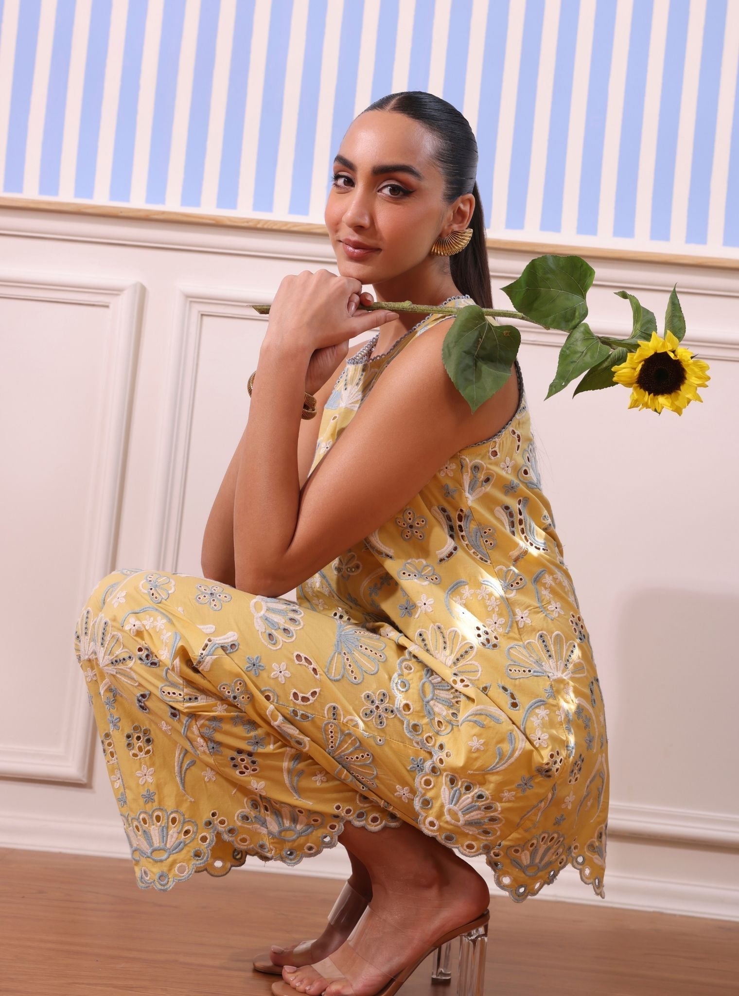 Shaya Cotton Butter Yellow Co-ord Set