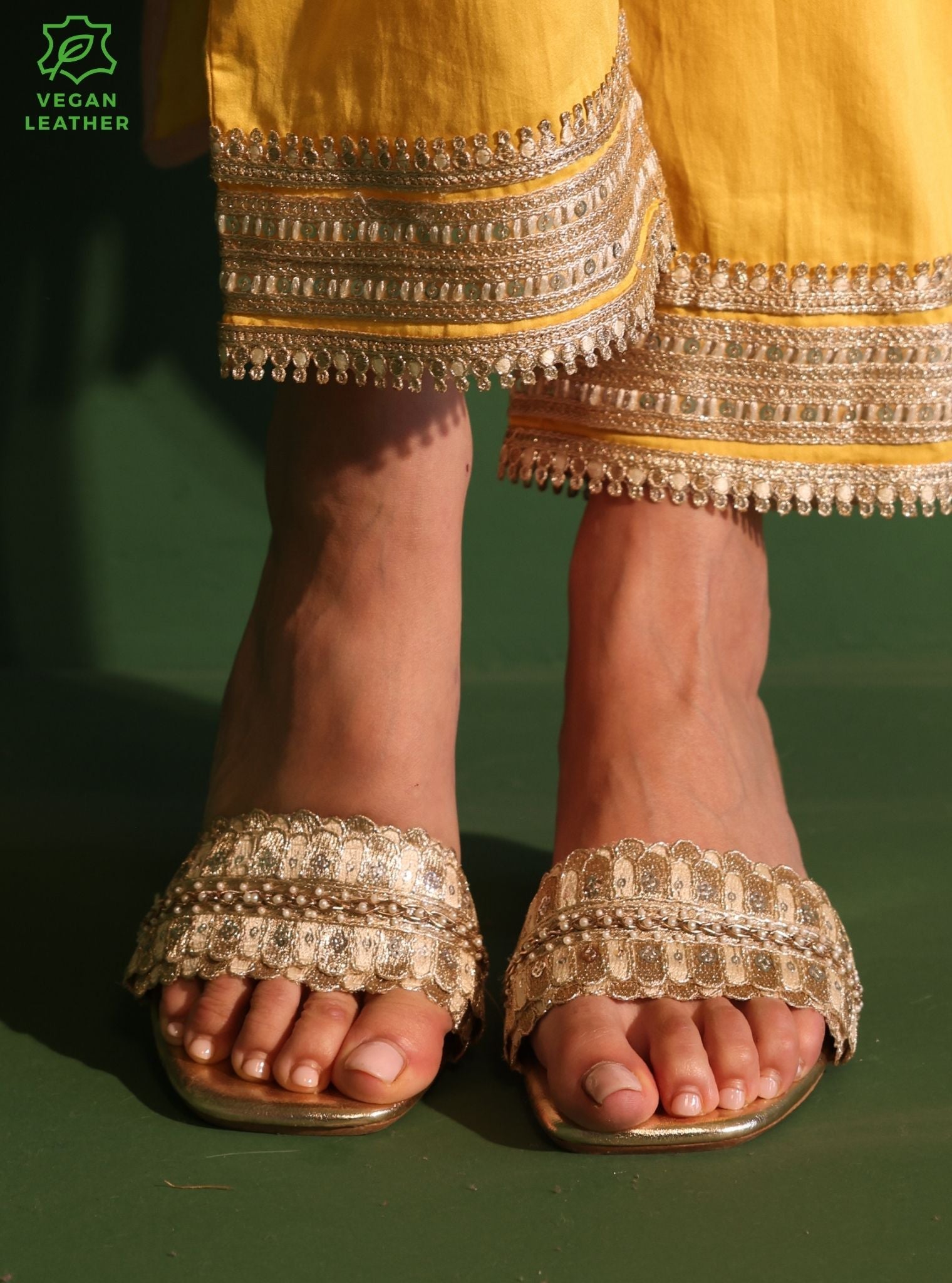 Shrija Gold Vegan Heel