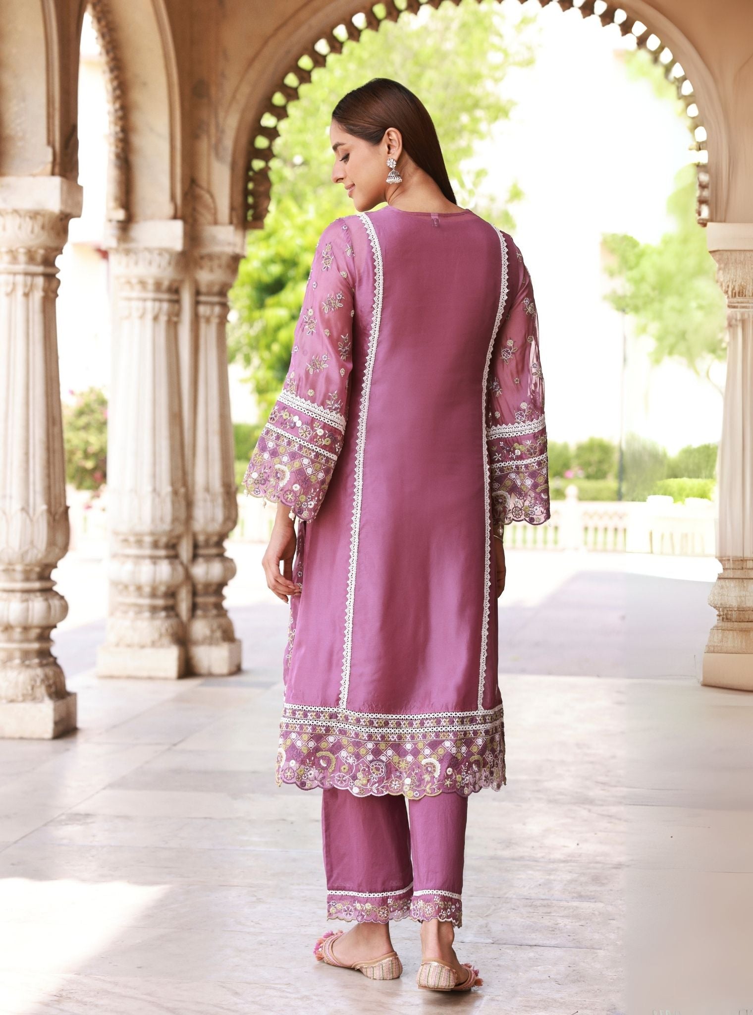 Oryani Organza Grape Kurta Set