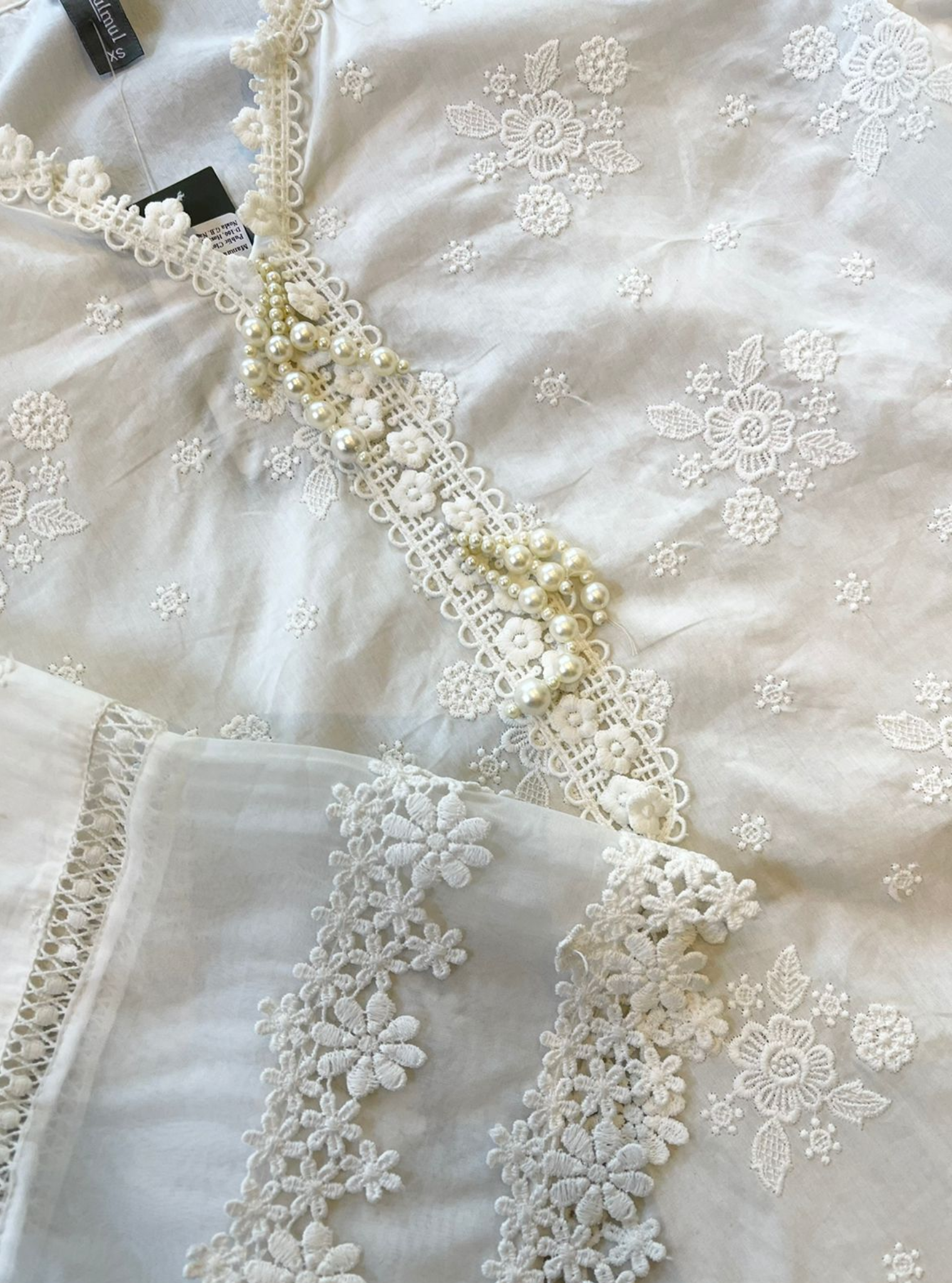 Mulmul Supima Cotton Emmie White kurta
