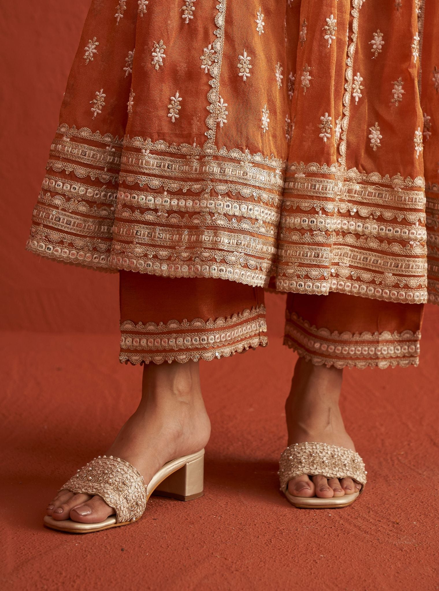 Lavanya Gold Vegan Block Heel