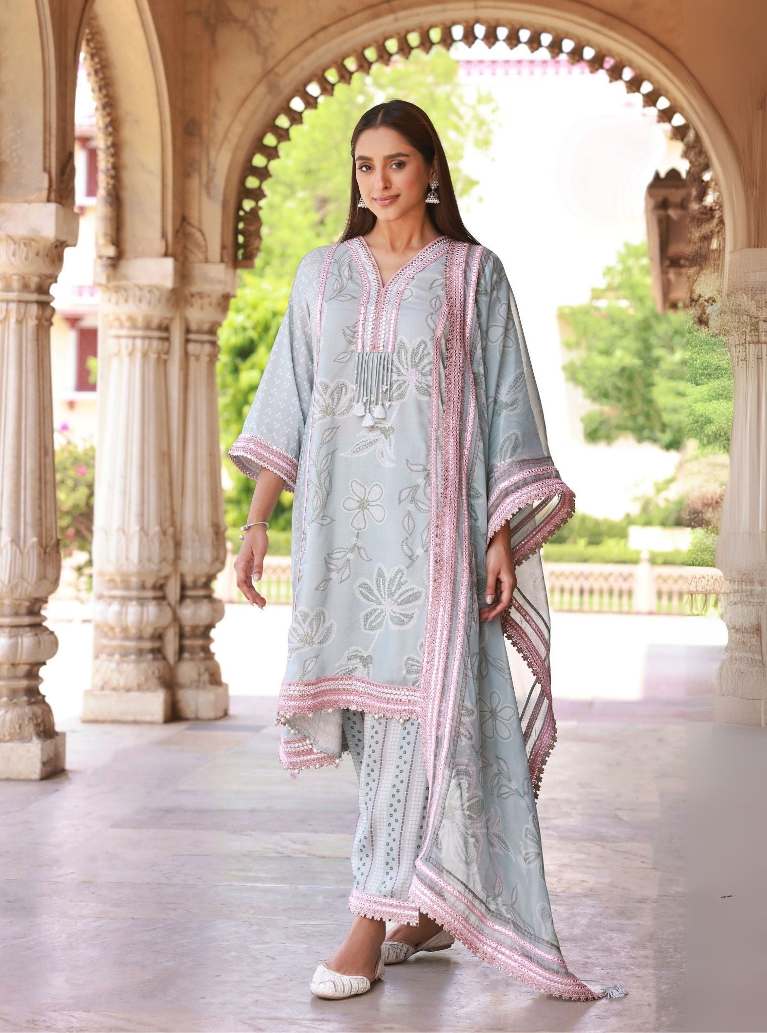 Vrishti Organza Light Blue Kurta Set