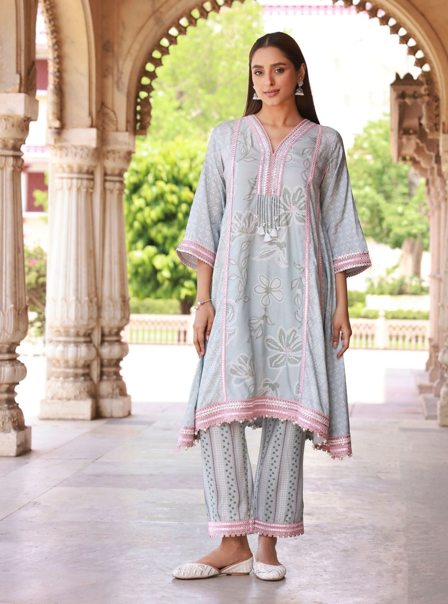Vrishti Organza Light Blue Kurta Set