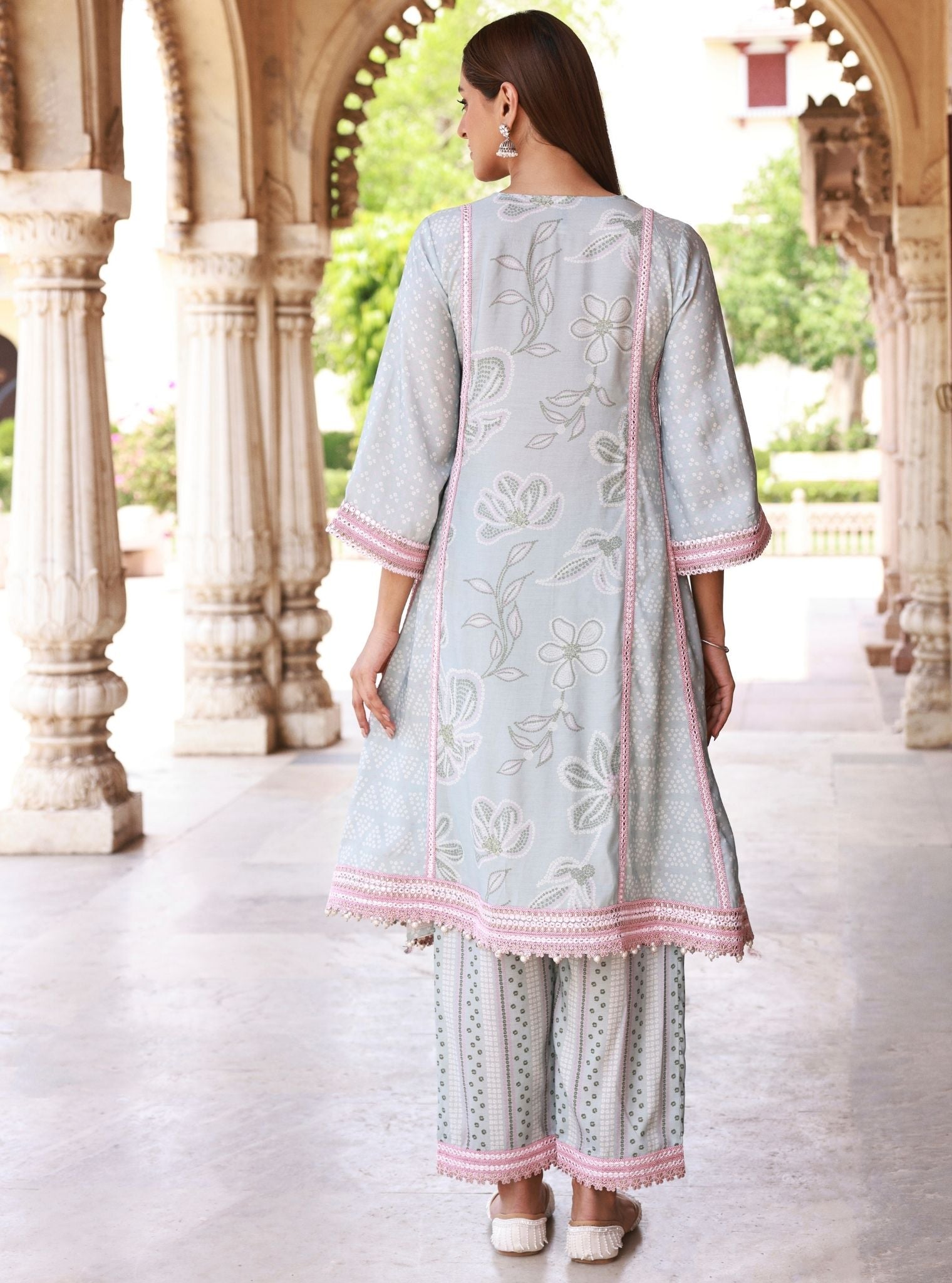 Vrishti Organza Light Blue Kurta Set