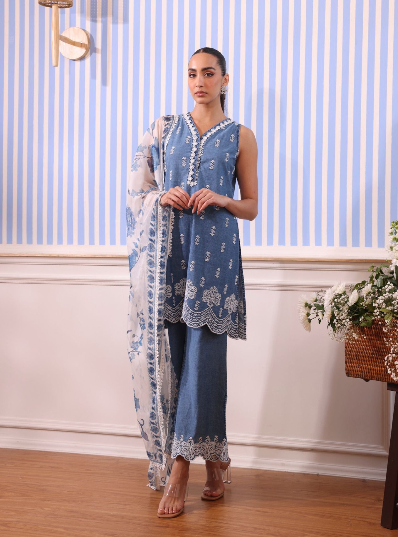 Dante Denim Blue Kurta Set