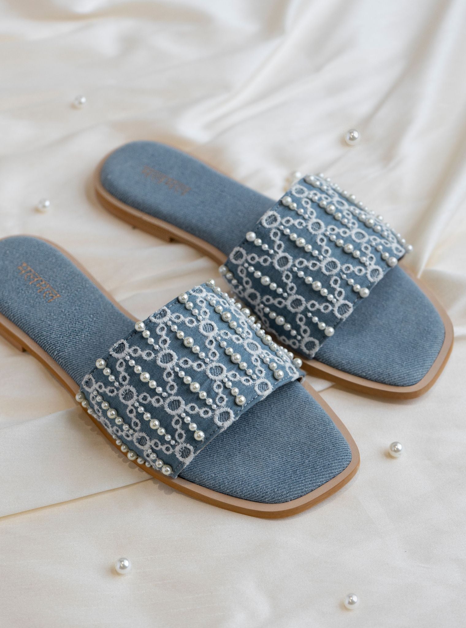 Aura Denim Vegan Flat Sandal