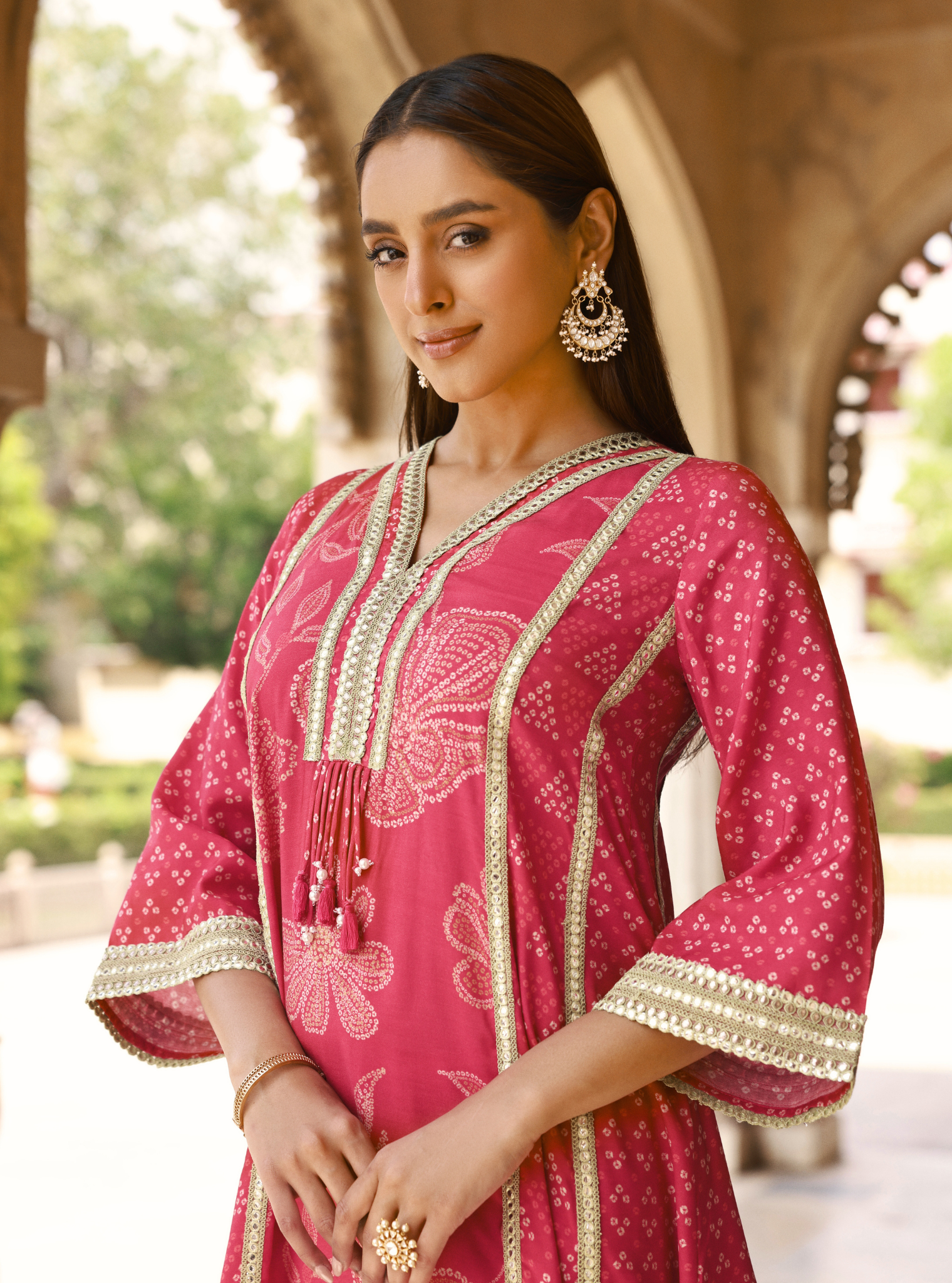Vrishti Organza Fuschia Kurta Set