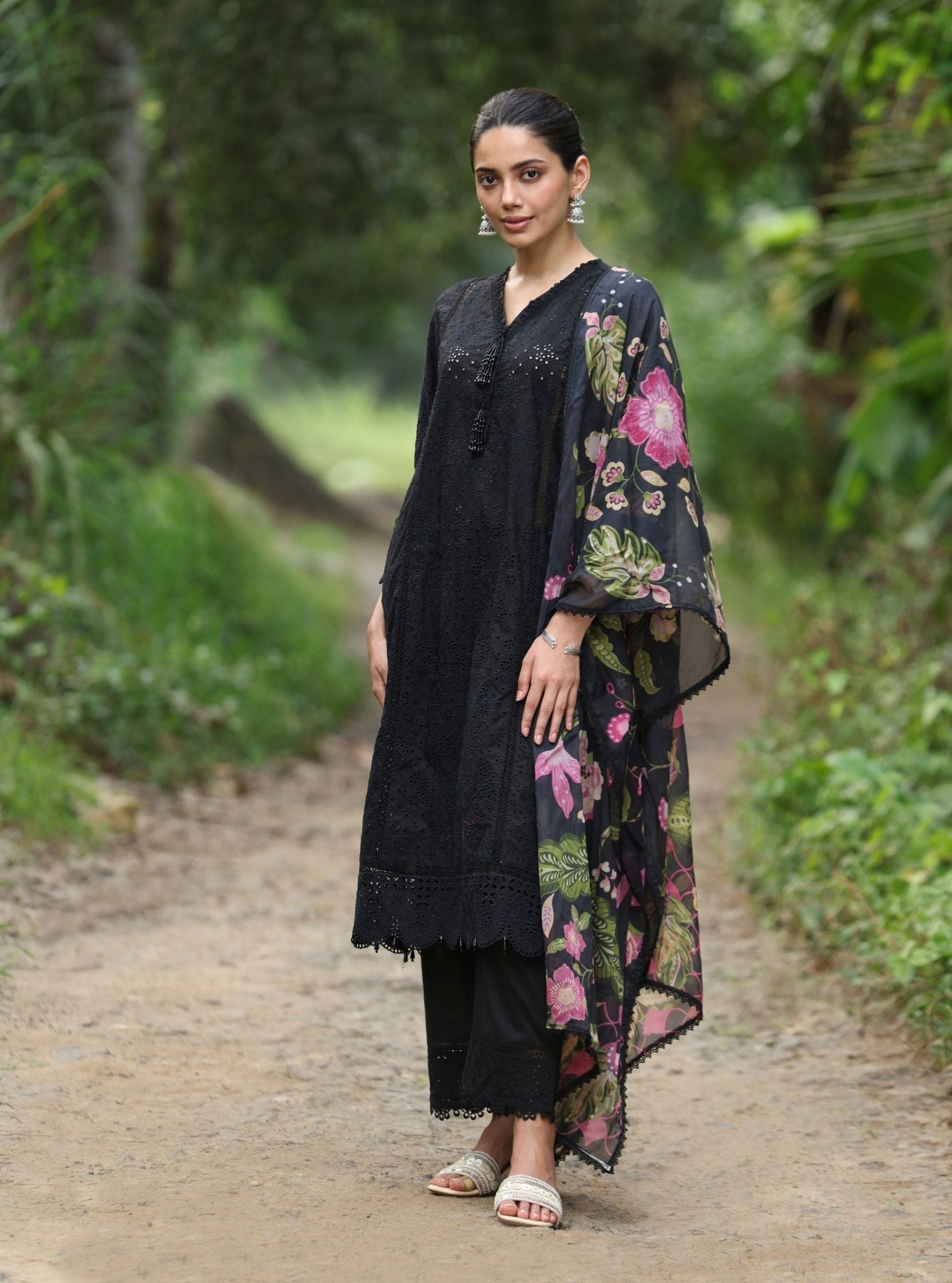 Aaira Supima Cotton Black Kurta Set
