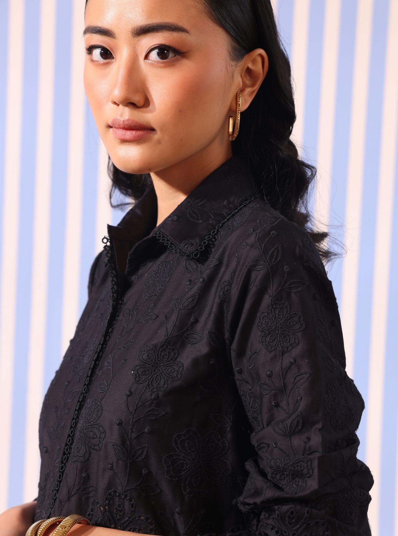 Romy Cotton Black Shirt