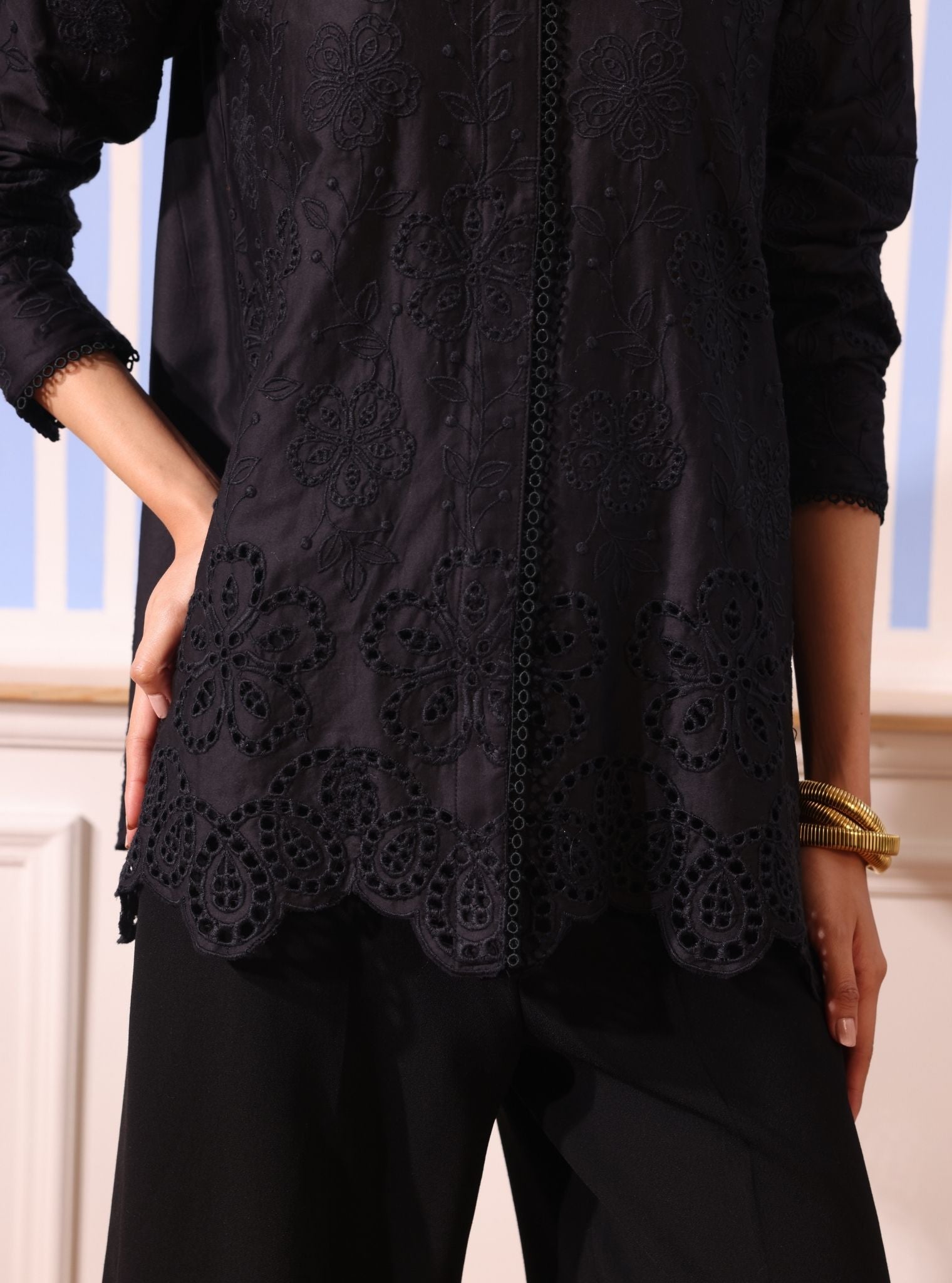 Romy Cotton Black Shirt