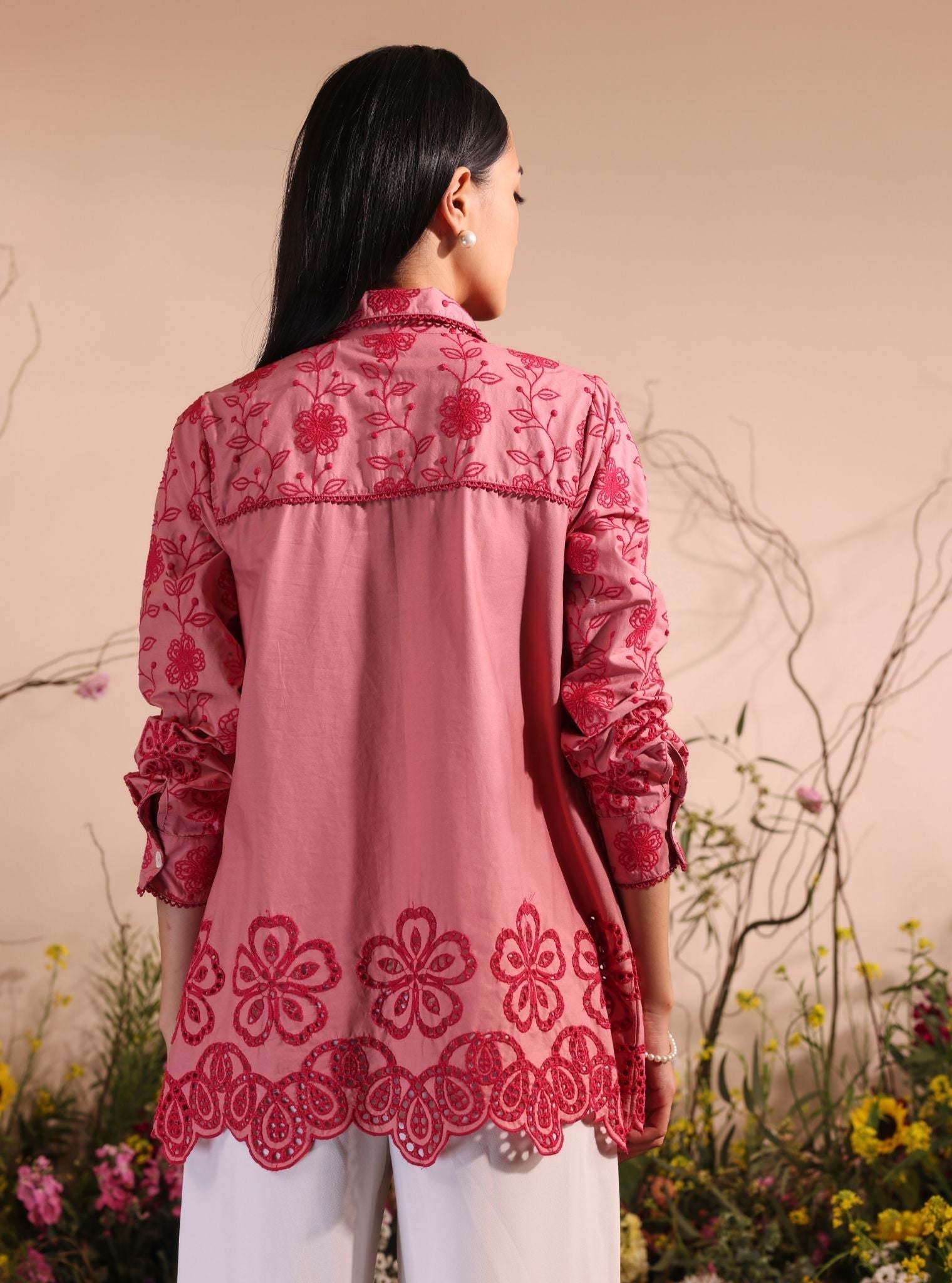 Romy Cotton Salmon Pink Shirt