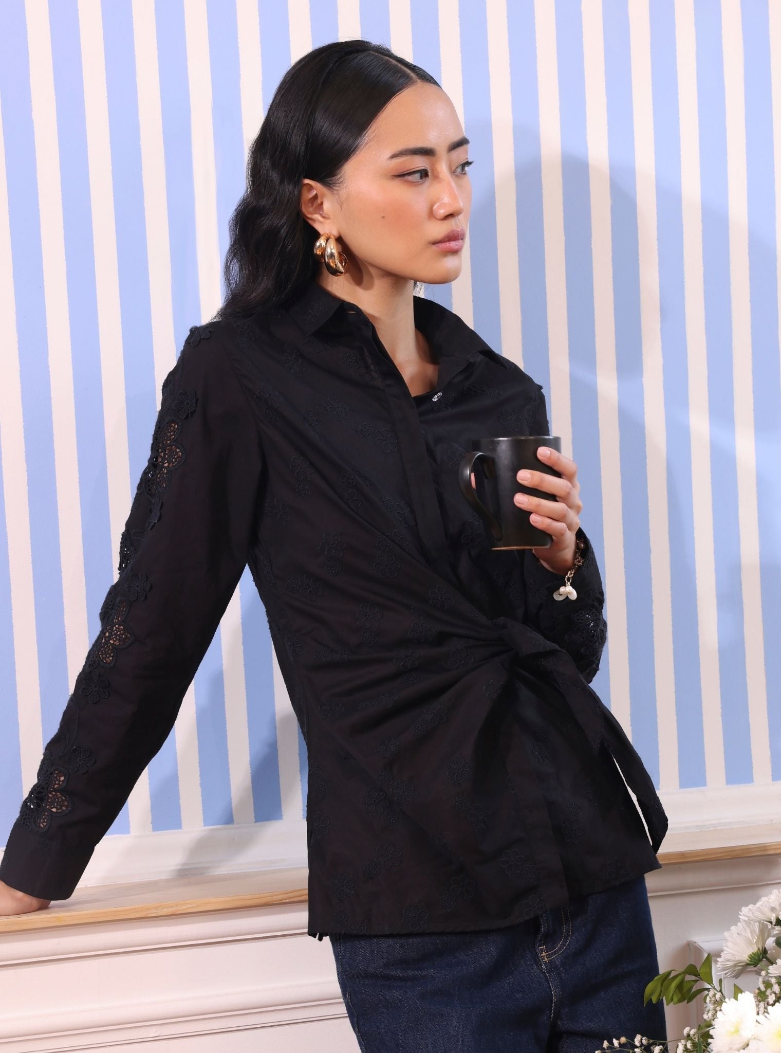 Otto Cotton Black Shirt