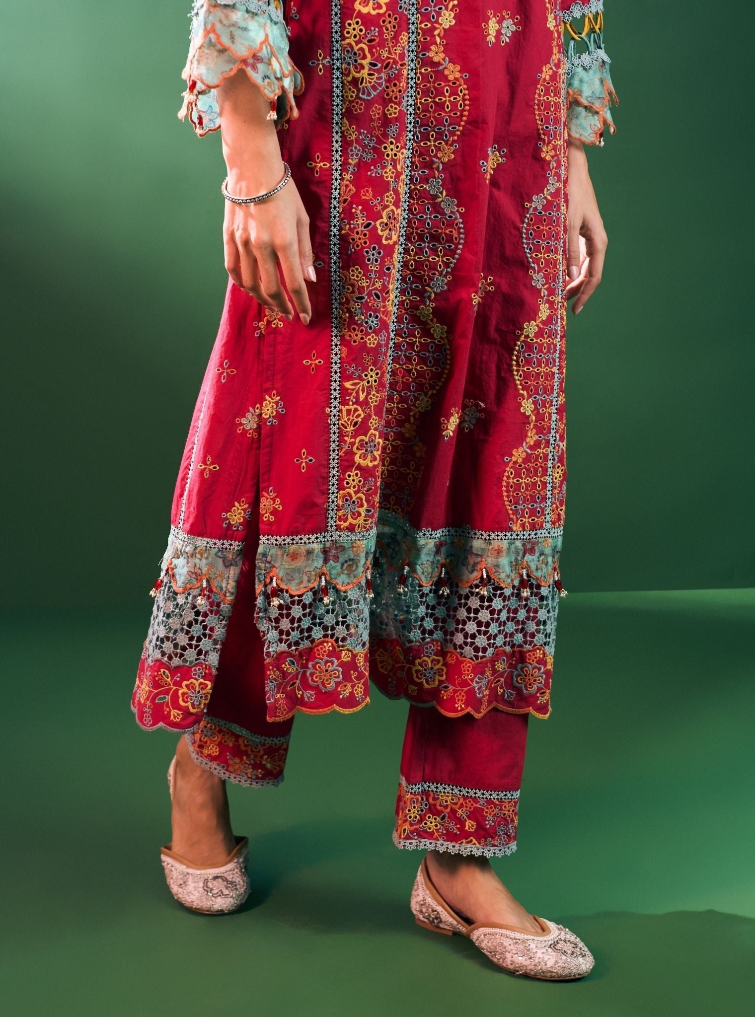 Risa Supima Cotton Red Kurta Set