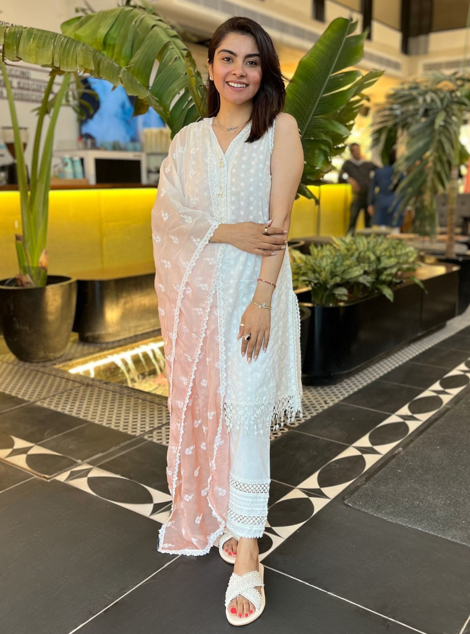 Juana Supima Cotton White Kurta Set