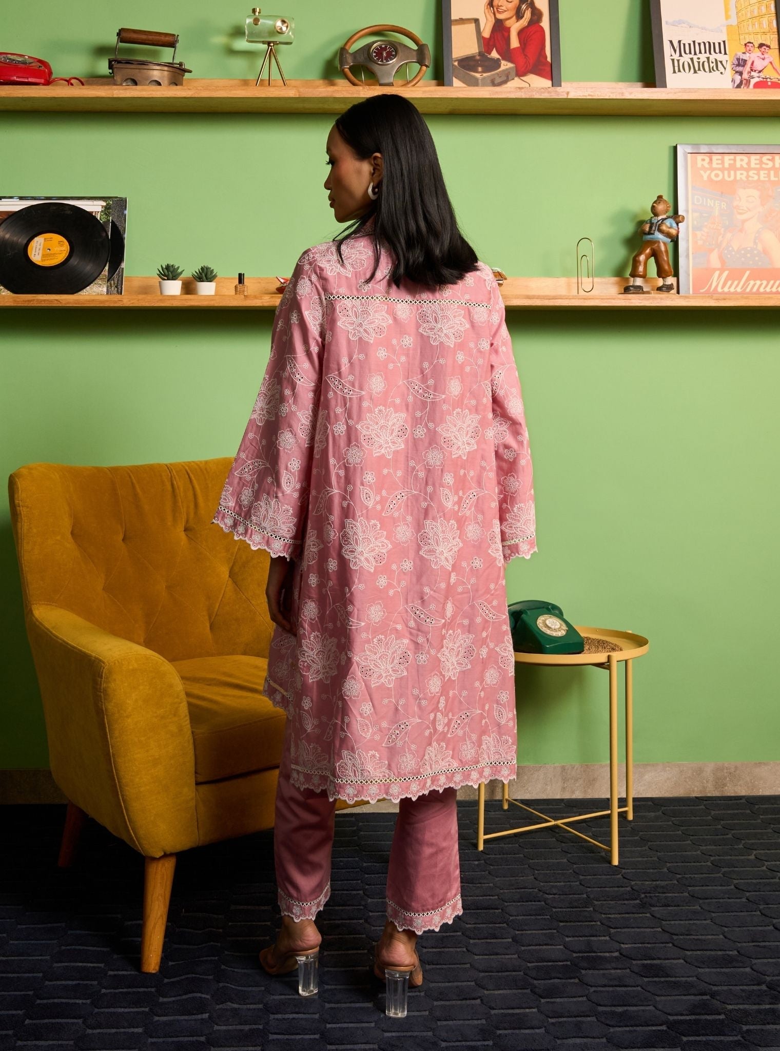 Ziri Pima Satin Onion Pink Co-ord Set