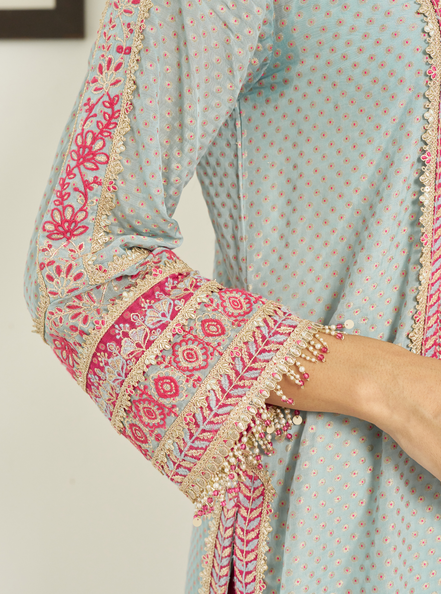 Kripa Blue Banarsi Kurta Set