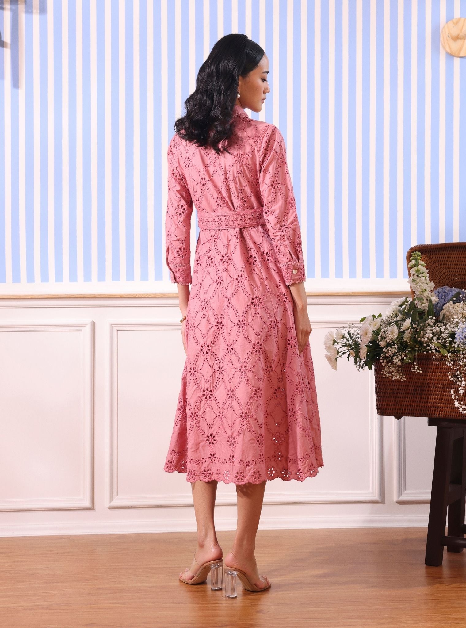 Astrid Cotton Salmon Pink Dress