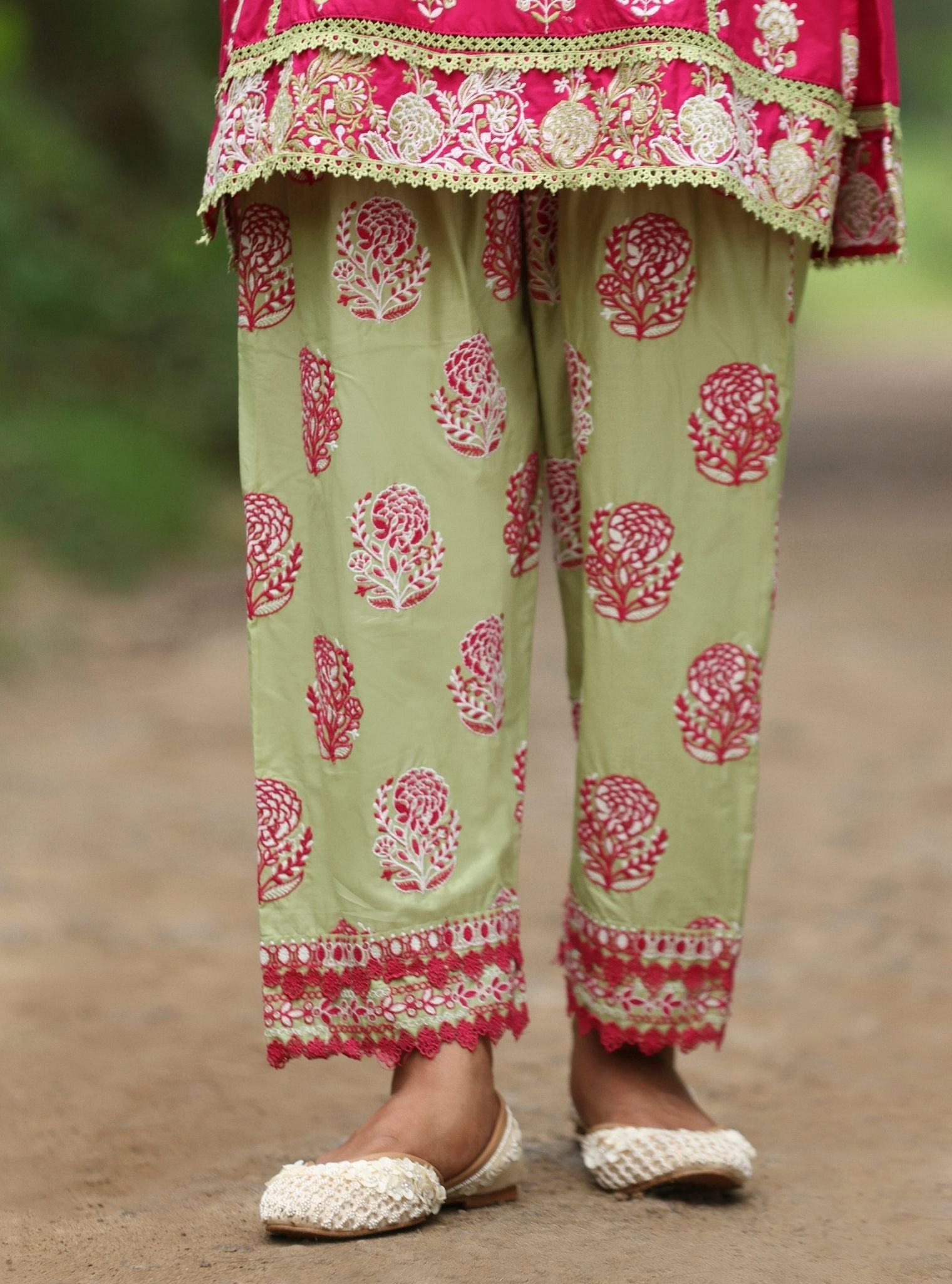 Alagi Supima Cotton Fuchsia Kurta With Farshi Salwar