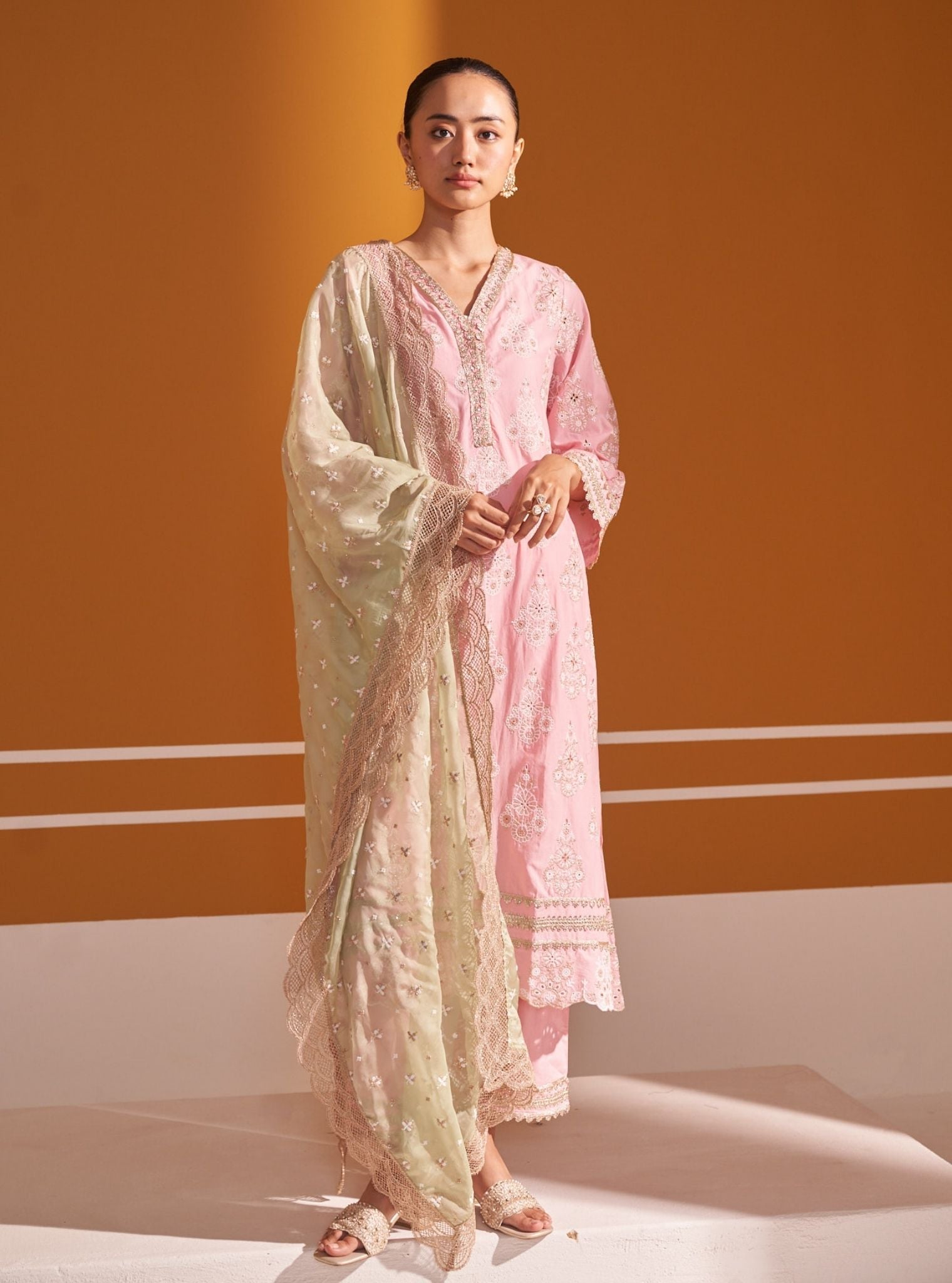 Kaeo Supima Cotton Pink Kurta Set