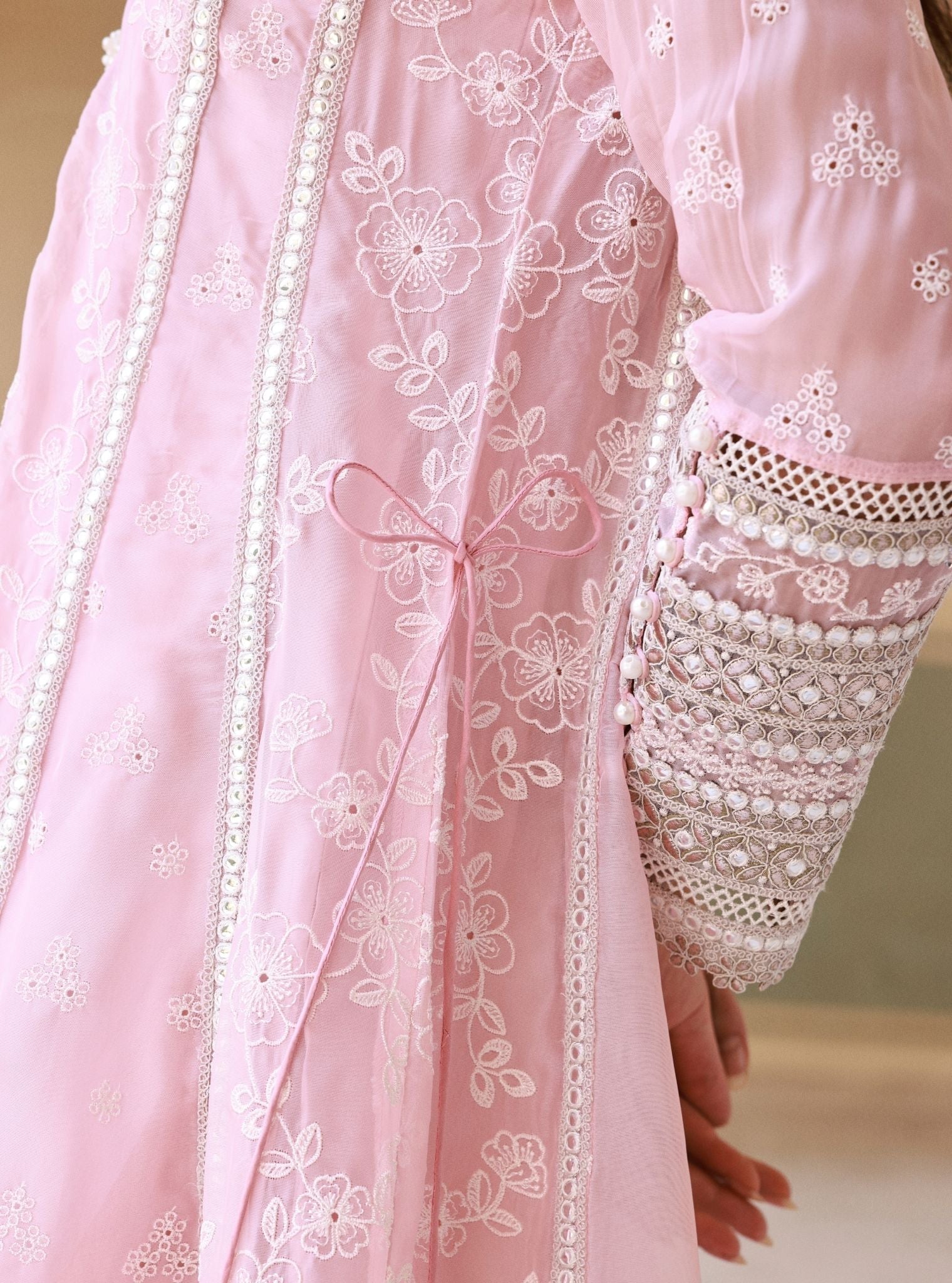 Lomika Organza Pink Anarkali Set