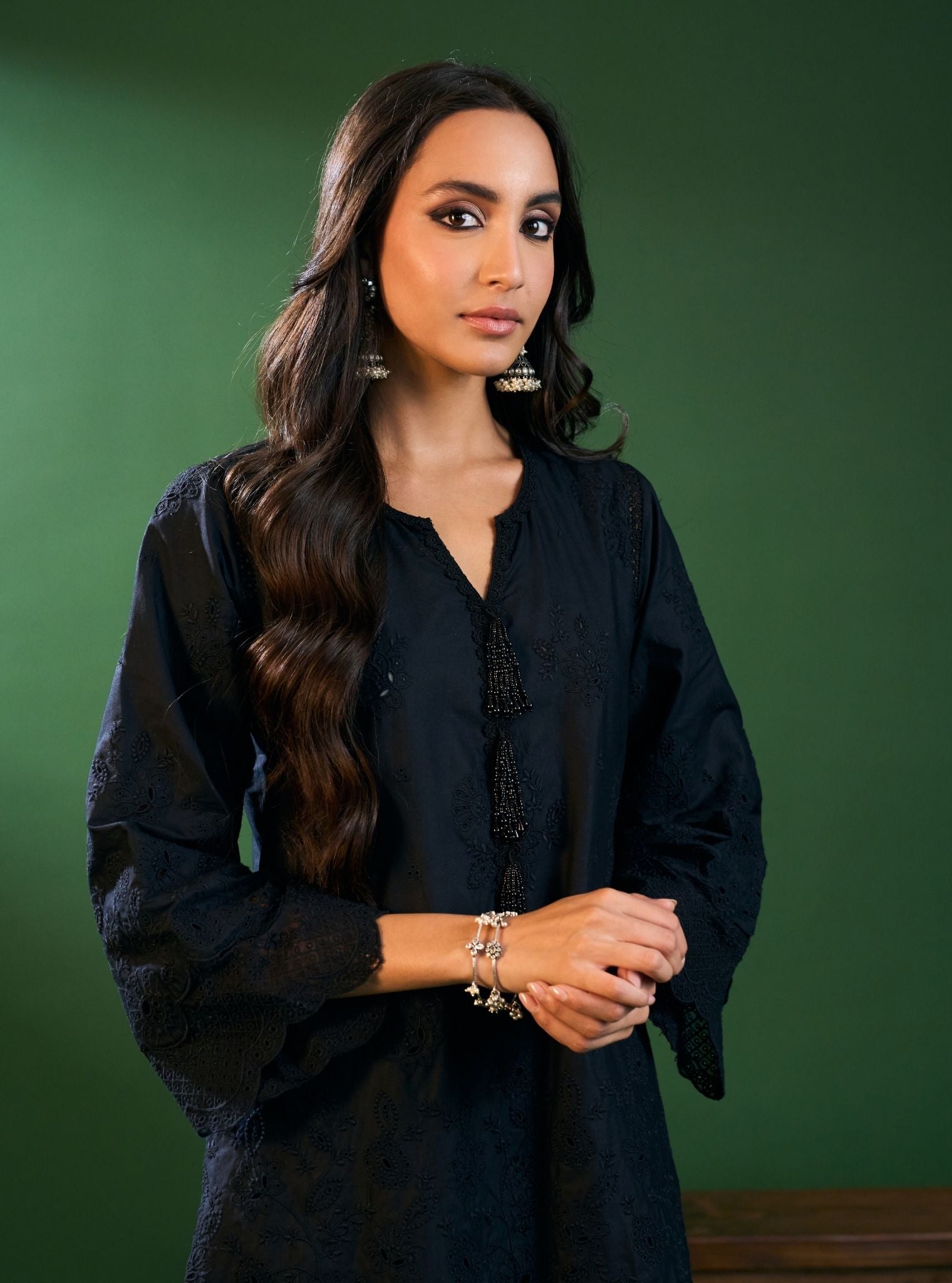 Riva Supima Cotton Black Kurta Set
