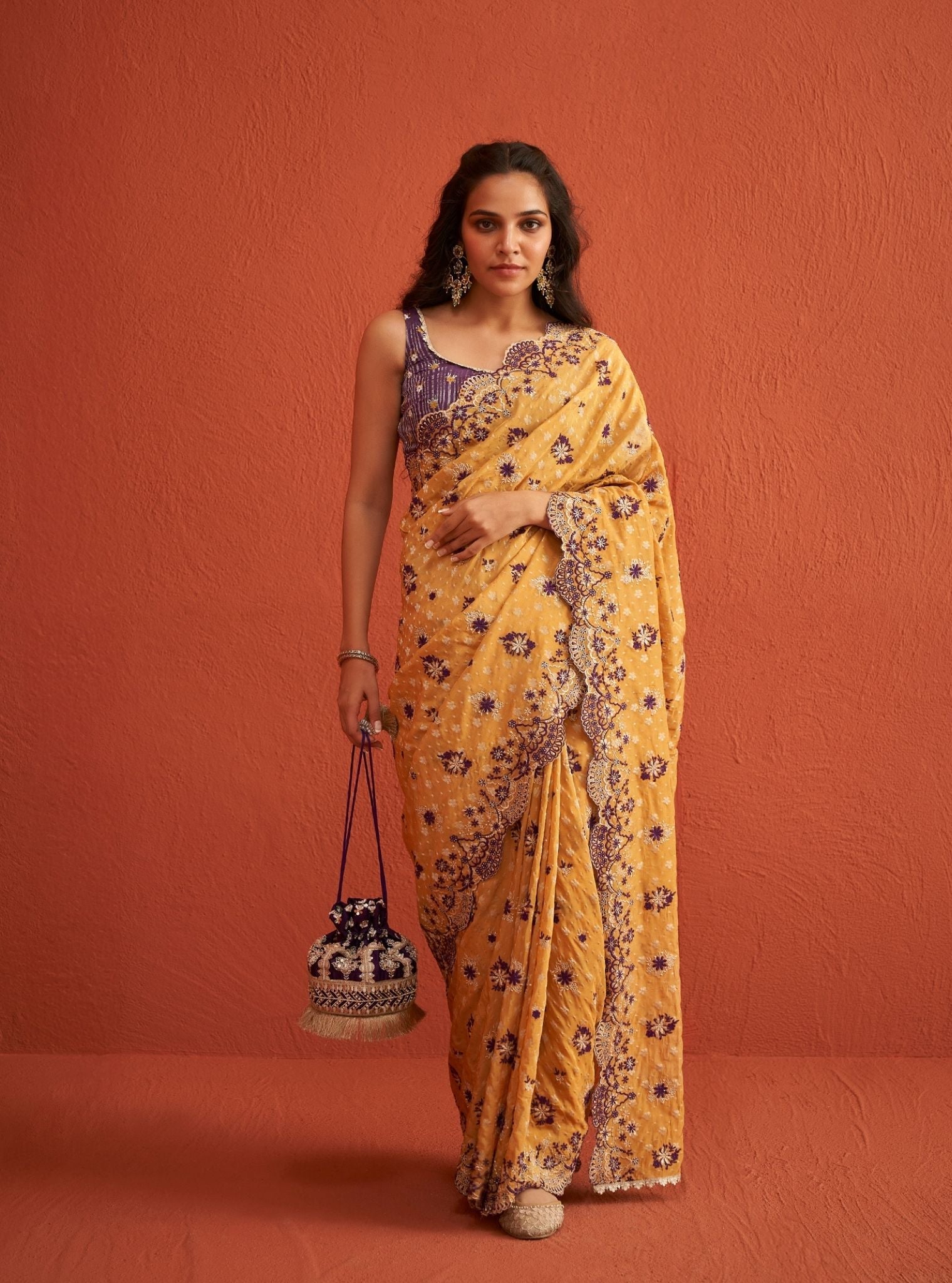 Haseena Banarsi Mustard Saree