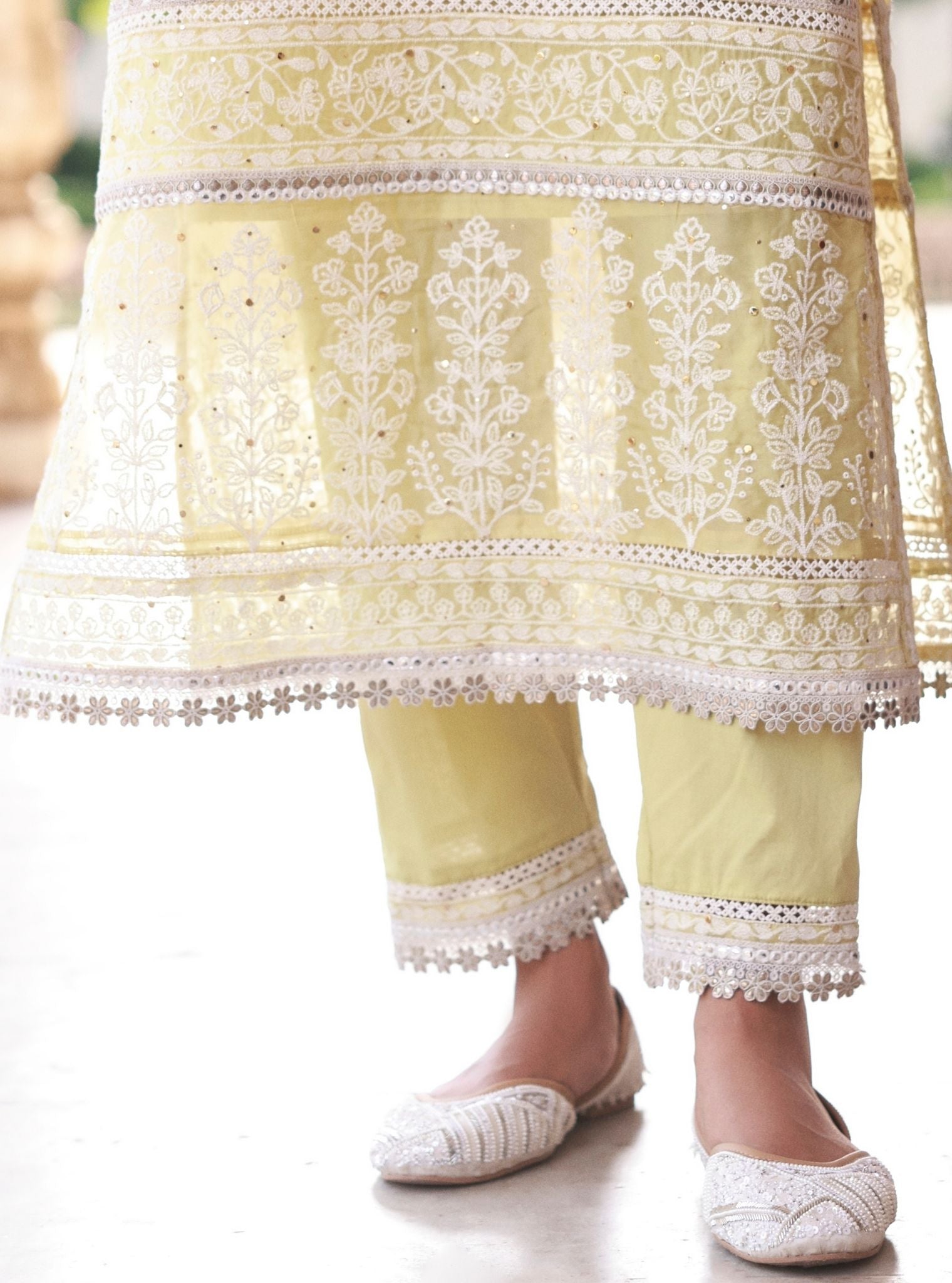 Taveya Organza Lime Kurta Set