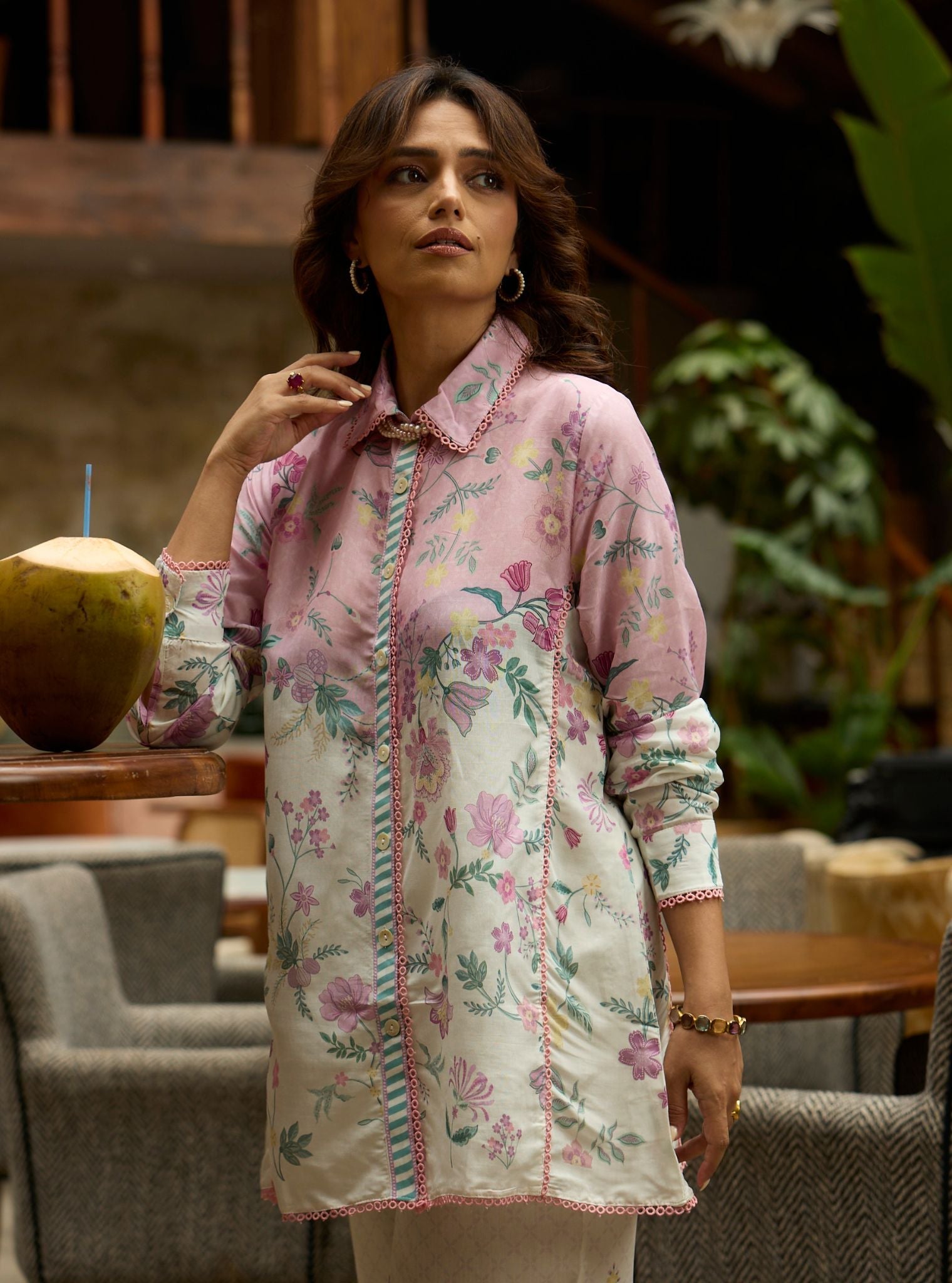 Oona Lawn Printed Pink Co-ord Set