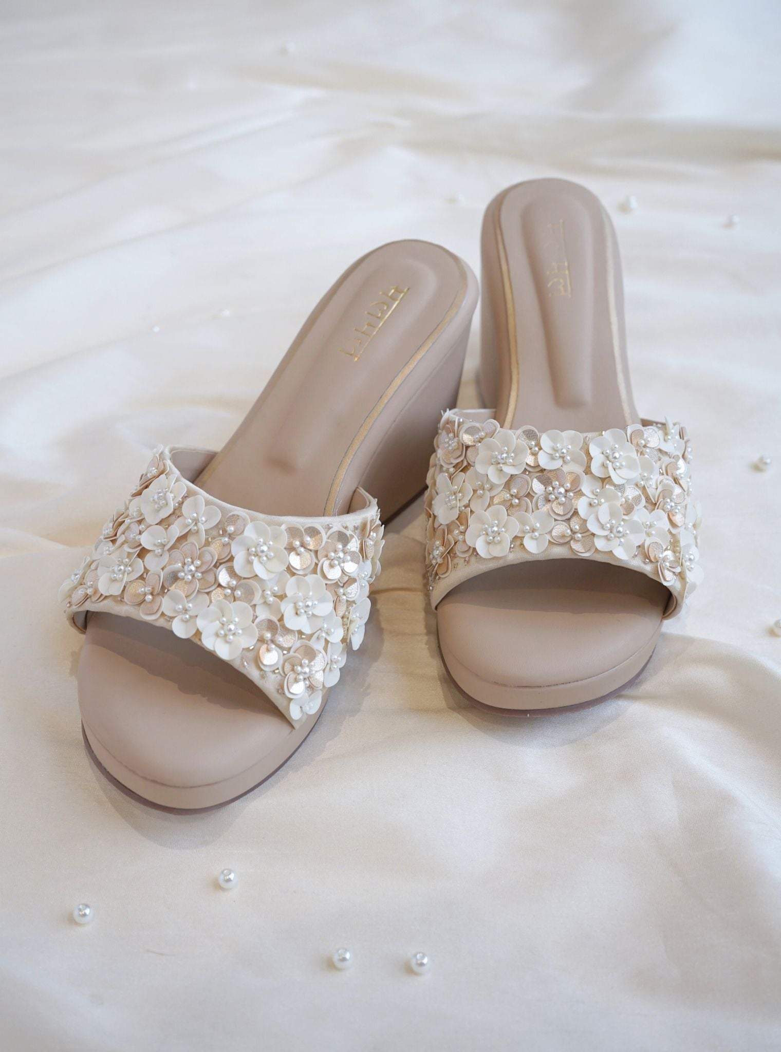 Varna Beige Vegan Strap Wedges