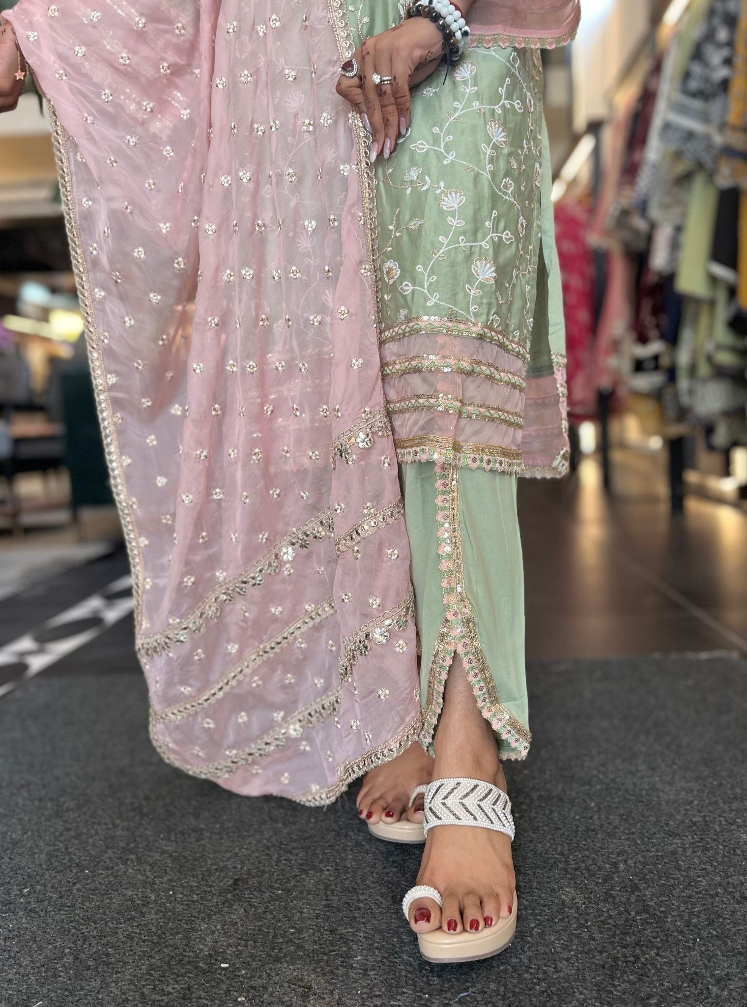 Drita Pima Green Kurta Set
