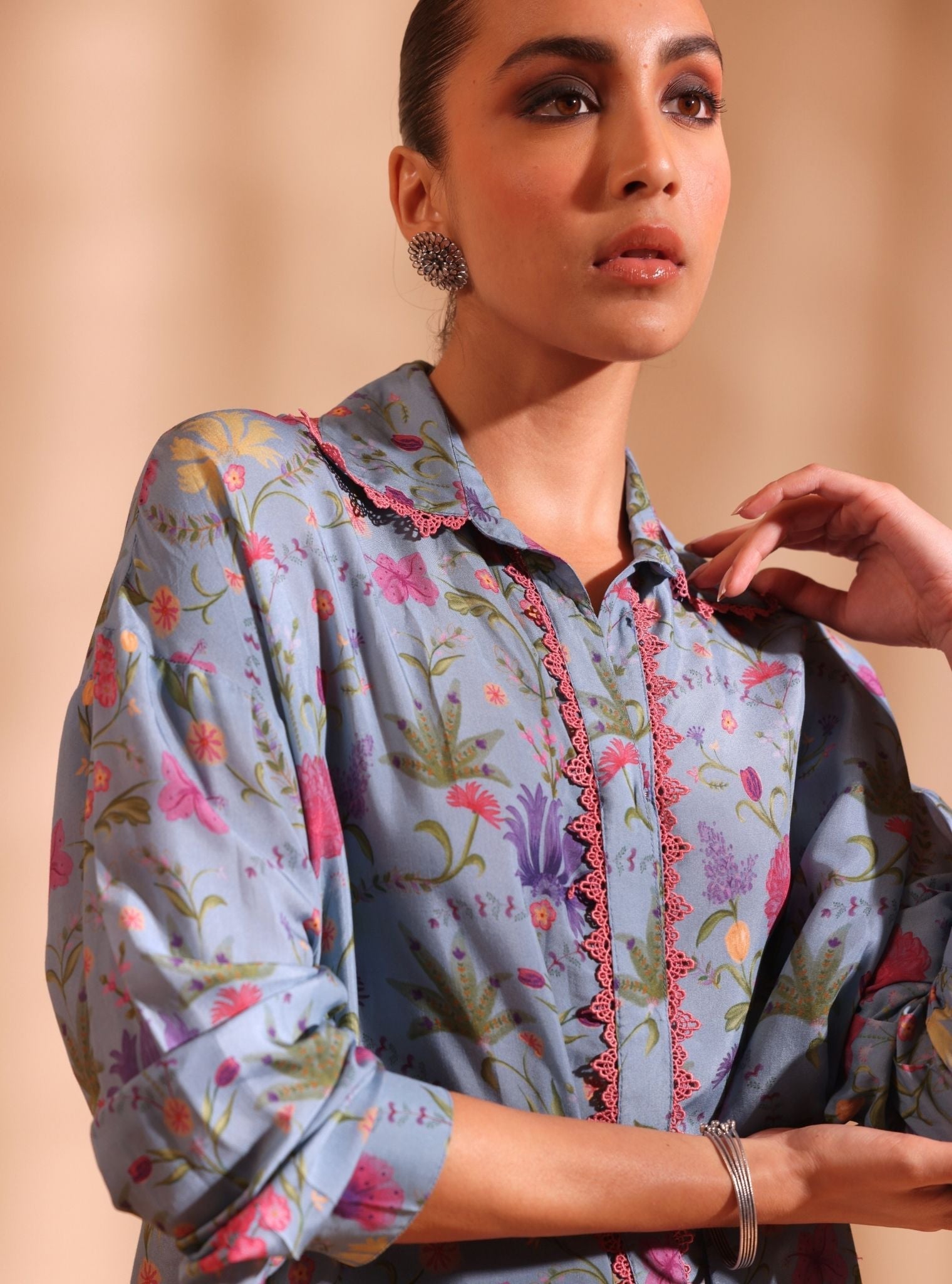 Sene Lawn Printed Denim Kurta Set