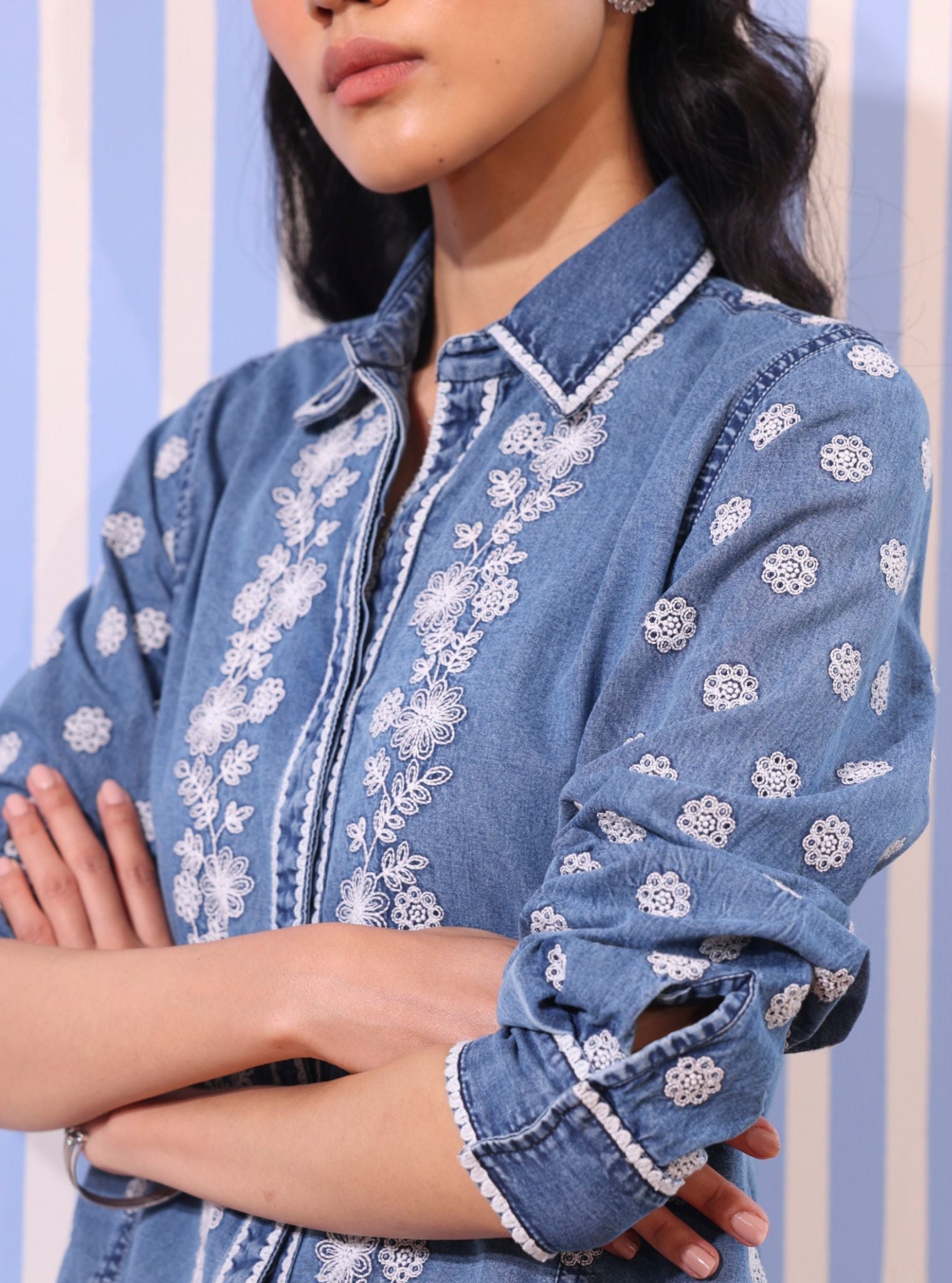 Stellan Denim Blue Kurta Co-ord Set