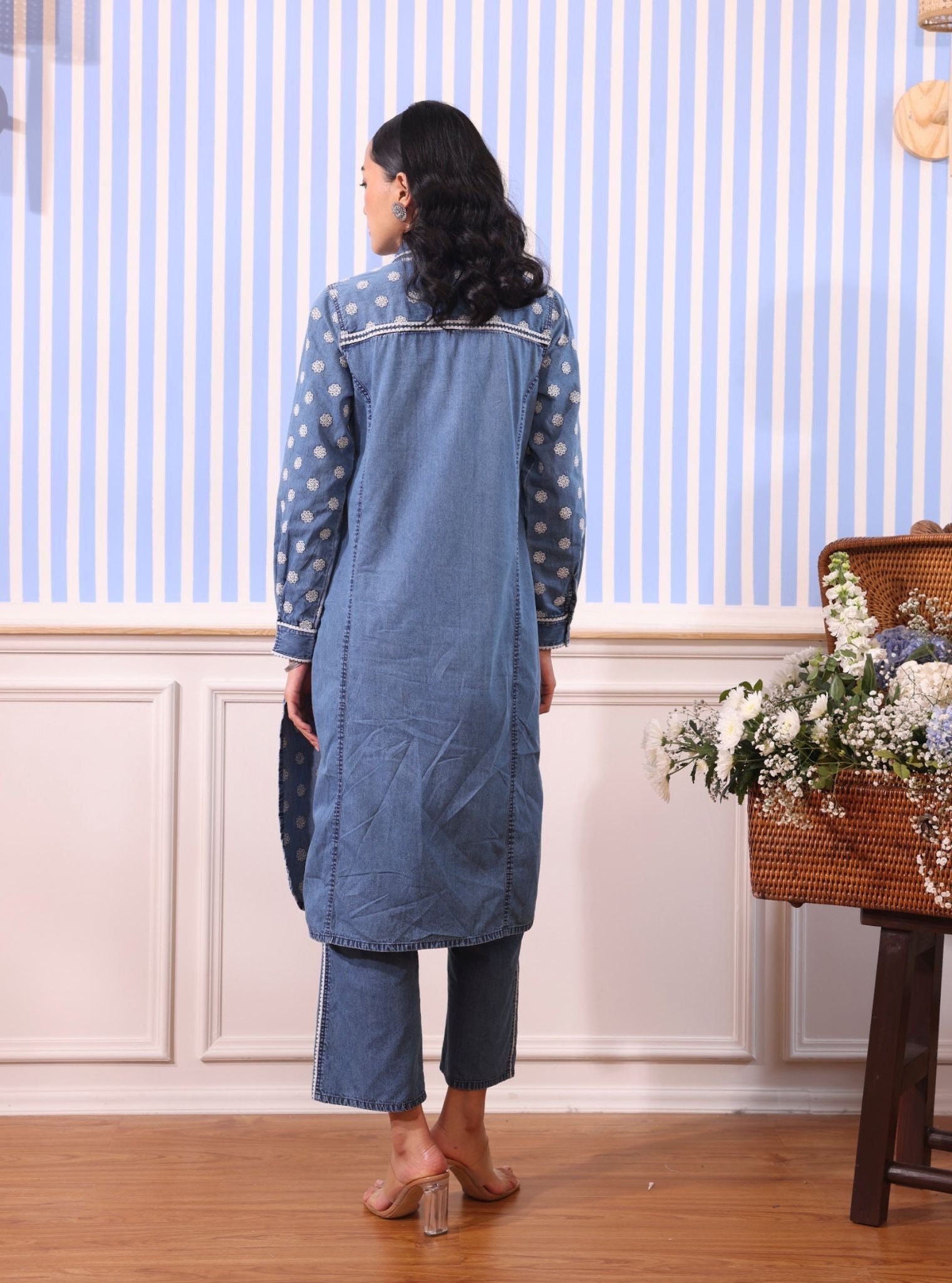 Stellan Denim Blue Kurta Co-ord Set