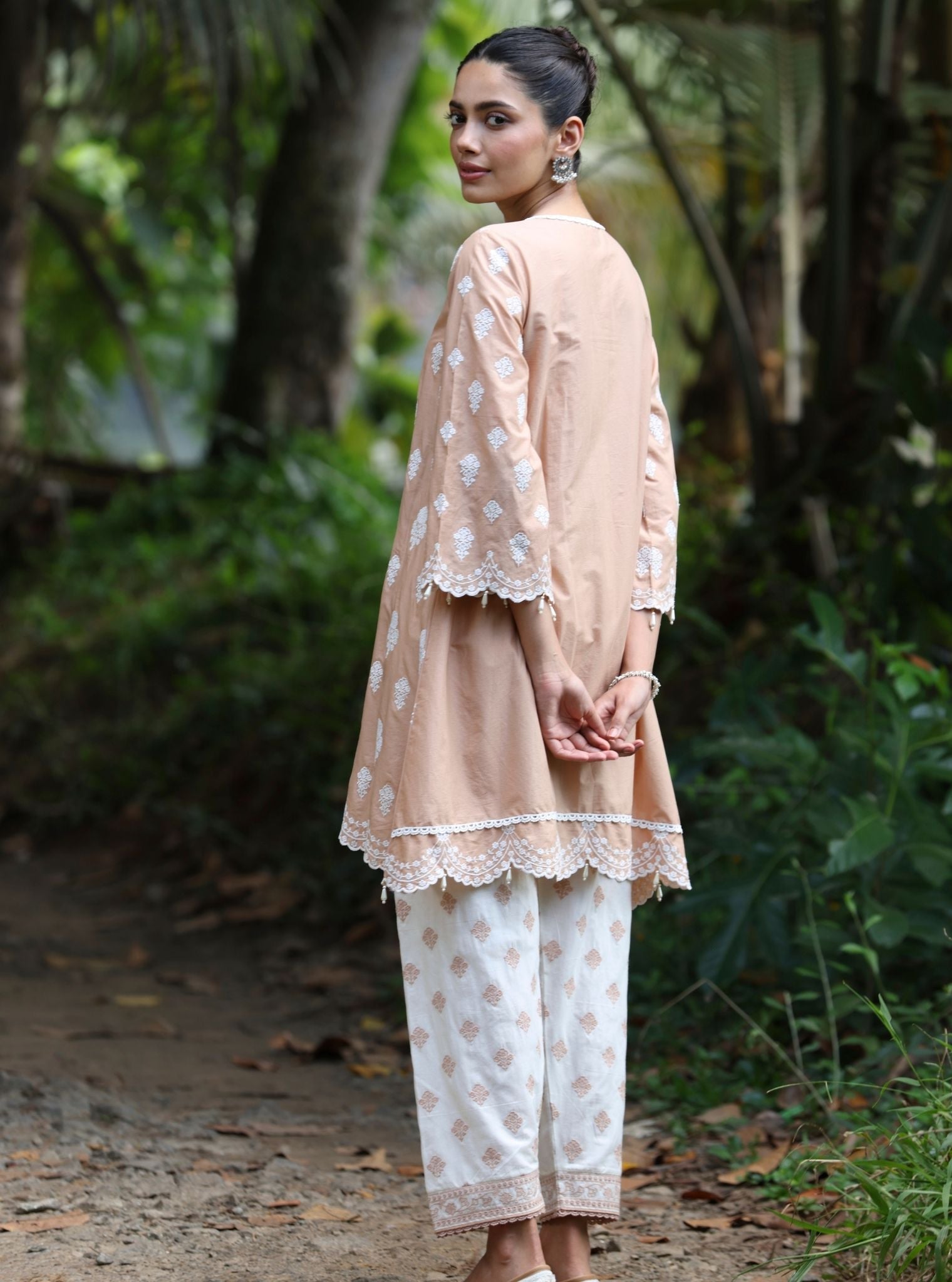 Abana Supima Cotton Caramel Brown Kurta Set