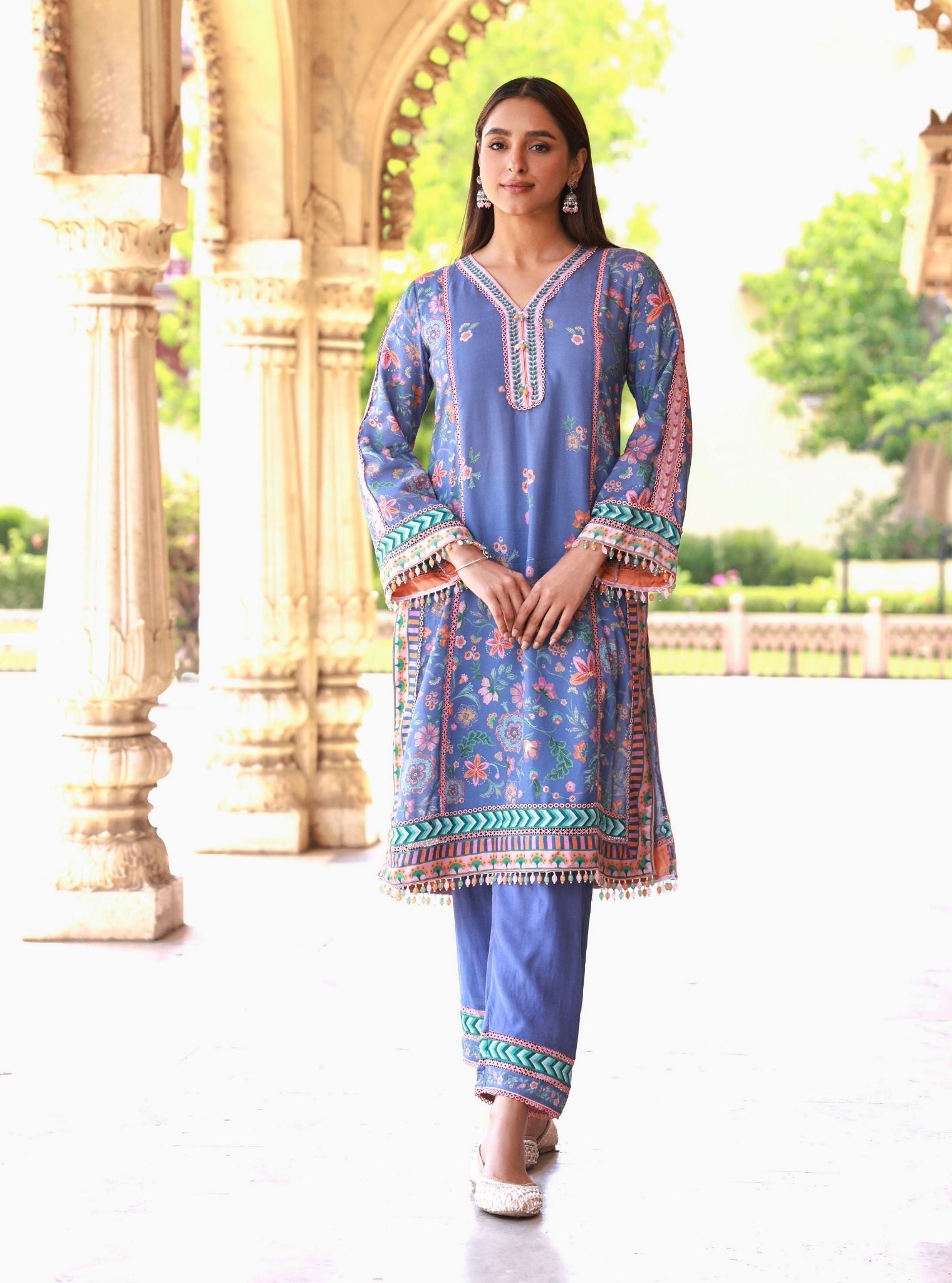 Lelita Lawn Steel Blue Kurta Set