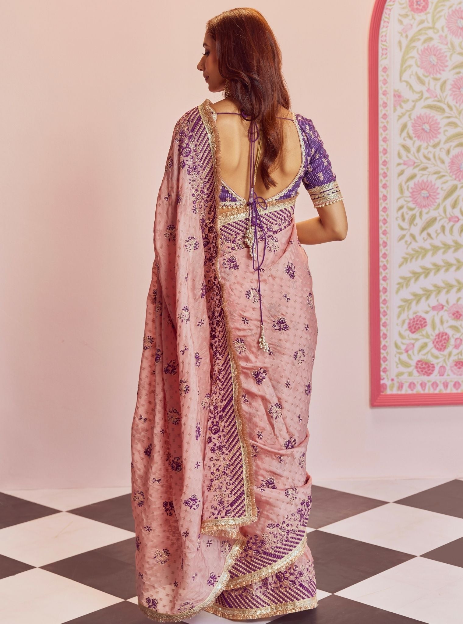 lagan Banarsi Purple Saree