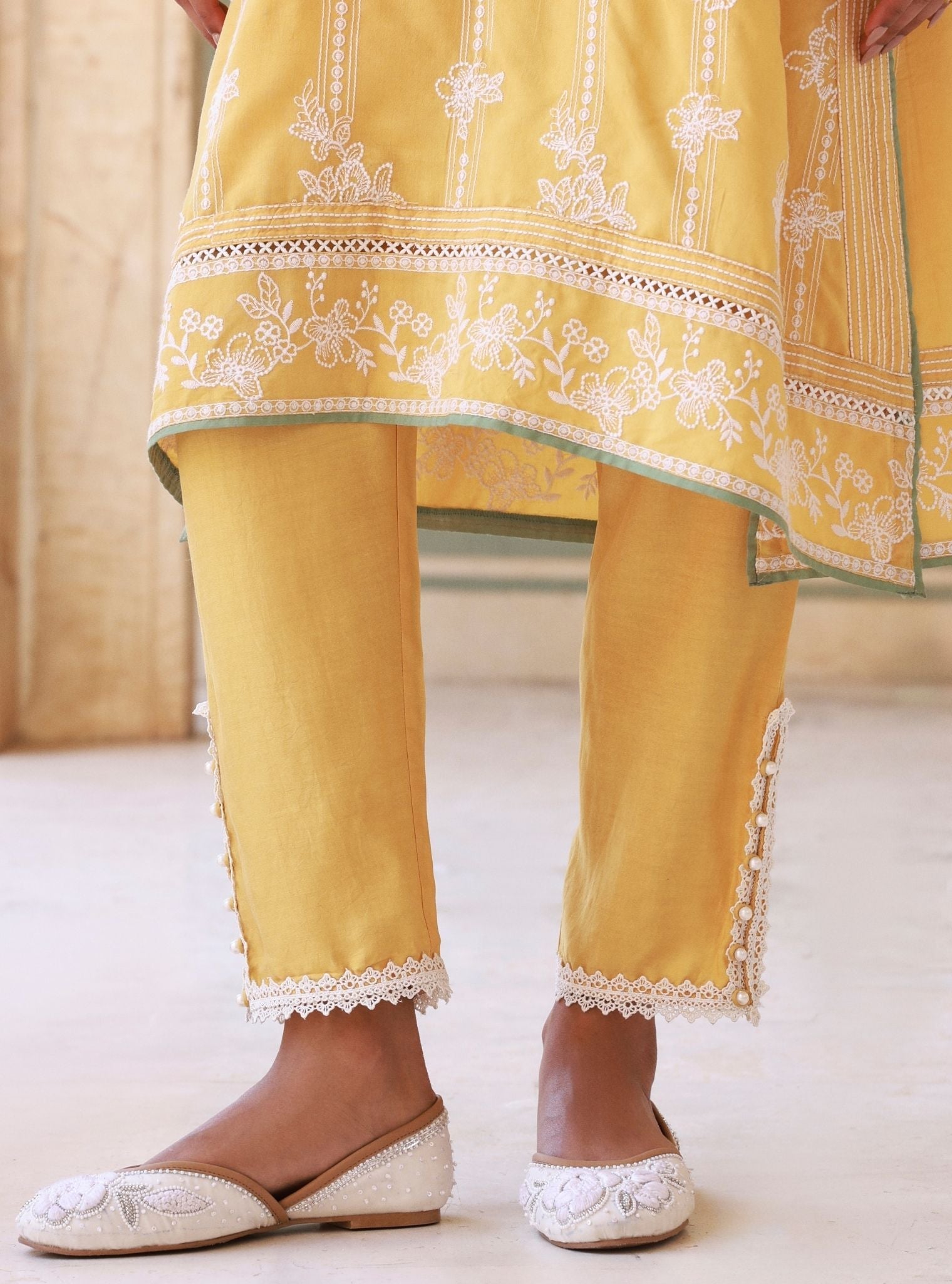 Rimeli Lawn Mustard Kurta Set