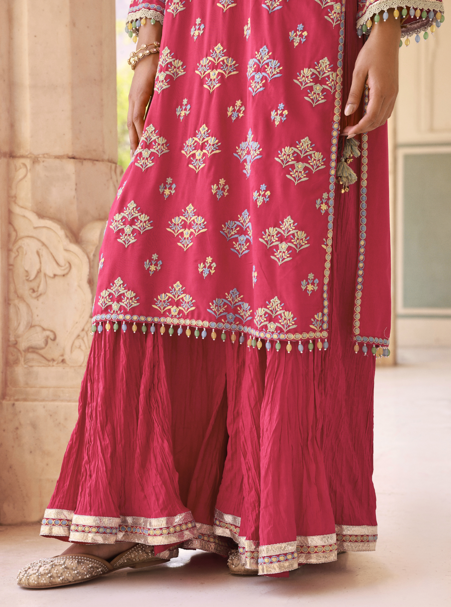 Anekya Lawn Fuschia Sharara Set