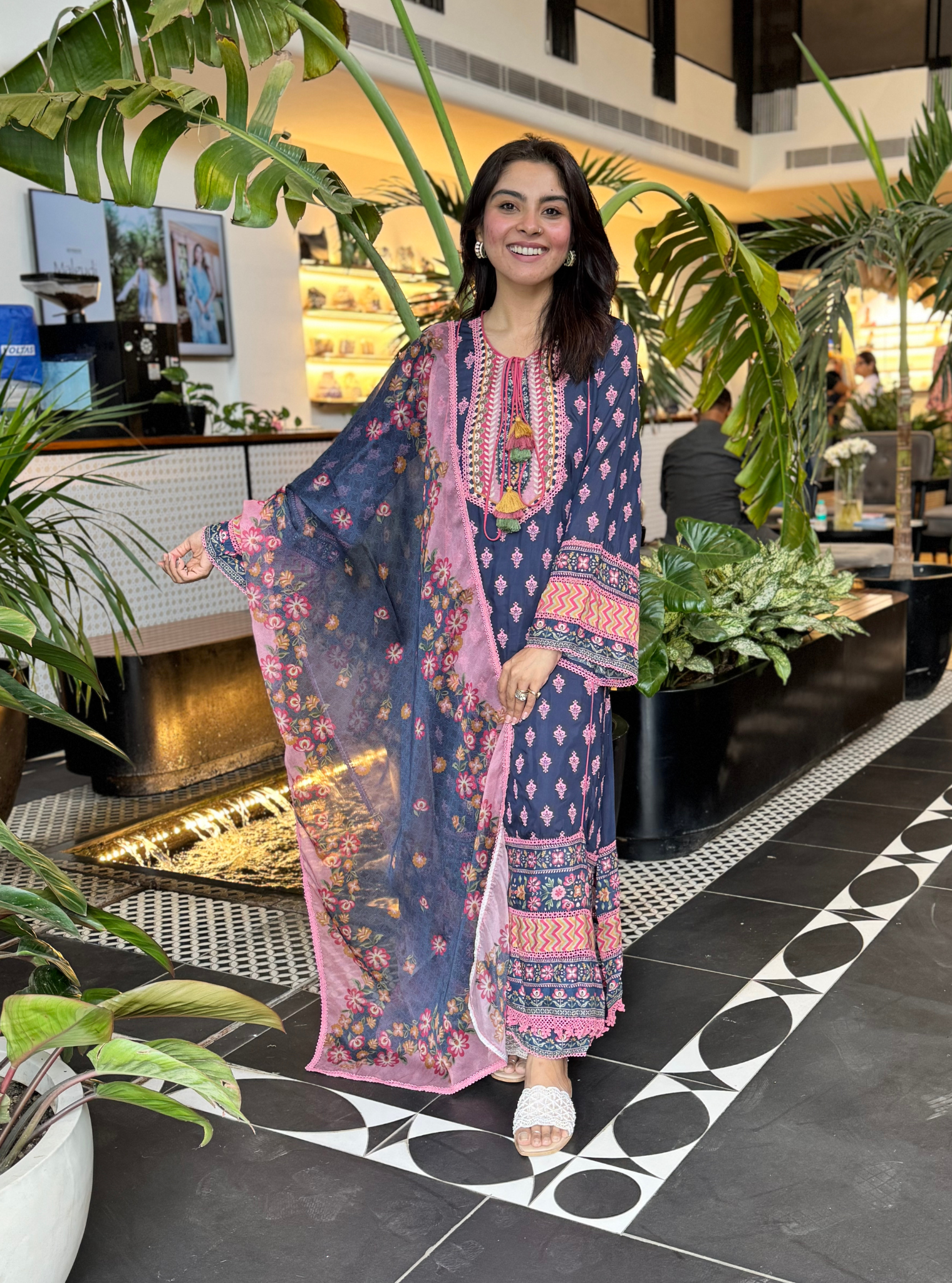 Anvita Lawn Navy Kurta Set