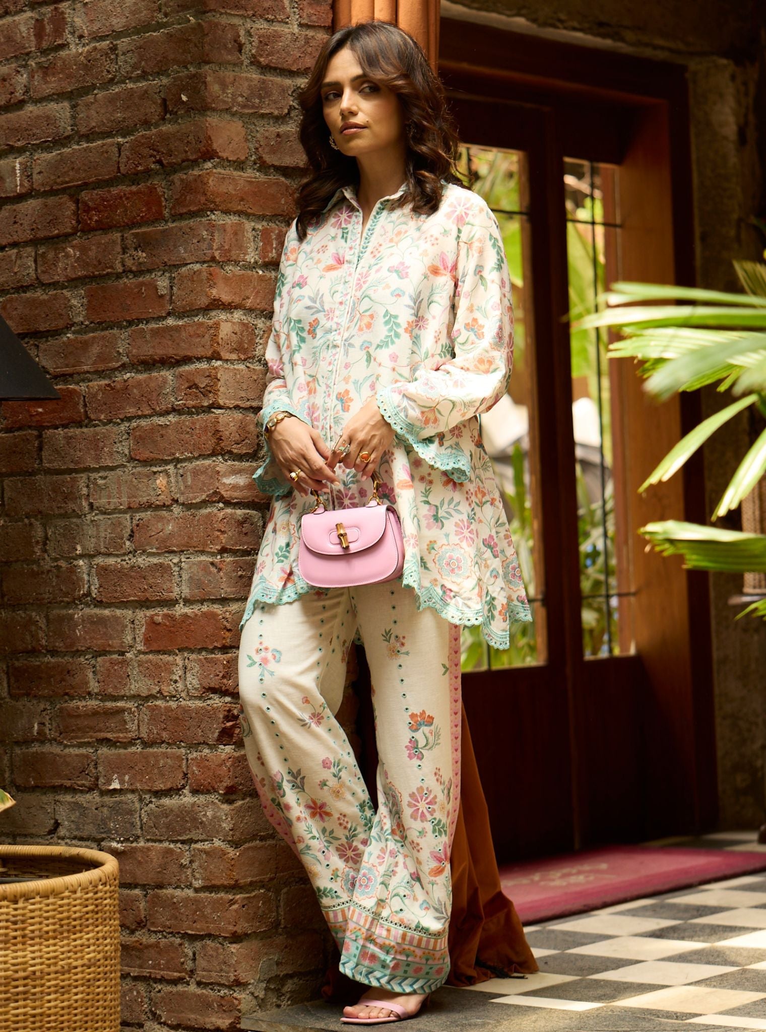 Aurora Printed Linen Off White Co-ord Set