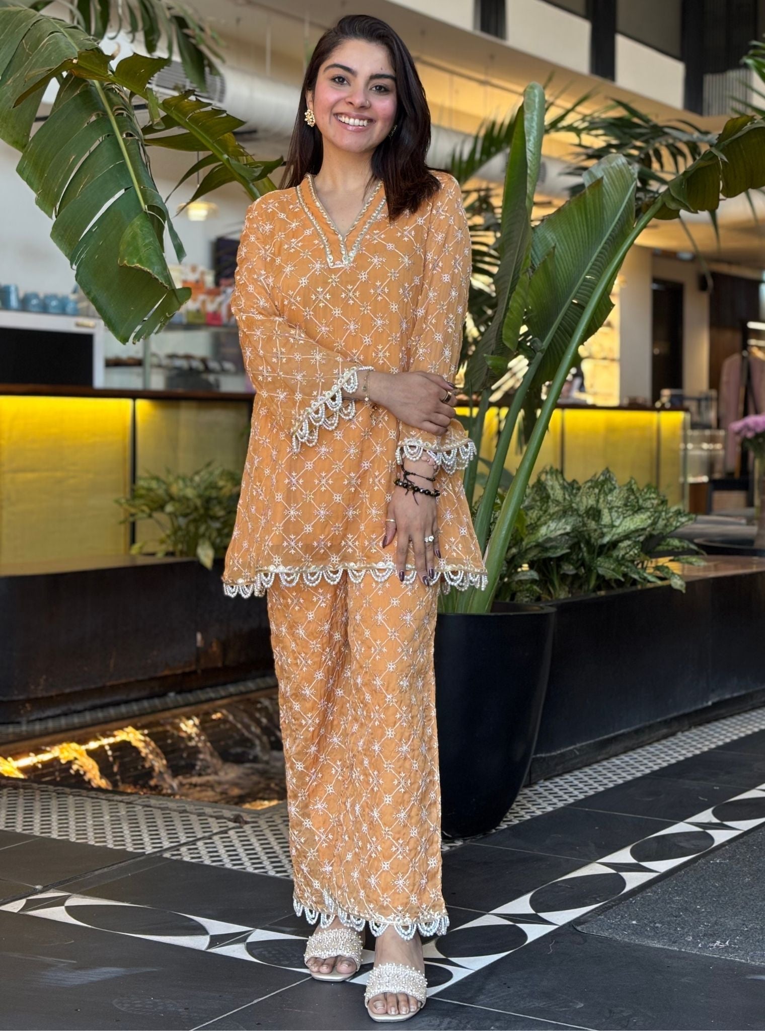 Annira Organza Orange Co-ord Set